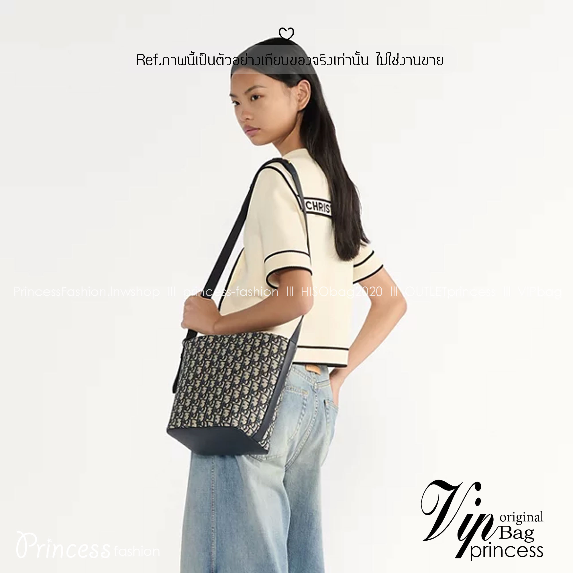 ORI หนังแท้ | DIOR Small Diorstar bucket bag Oblique jacquard fabric กระเป๋าสะพายทรงบัคเก็ต รุ่นใหม่ Cruise 2026 โดดเด่นด้วยดีไซน์ที่ง่ายต่อการใช้งานและมีประโยชน์ใช้สอยหลากหลาย