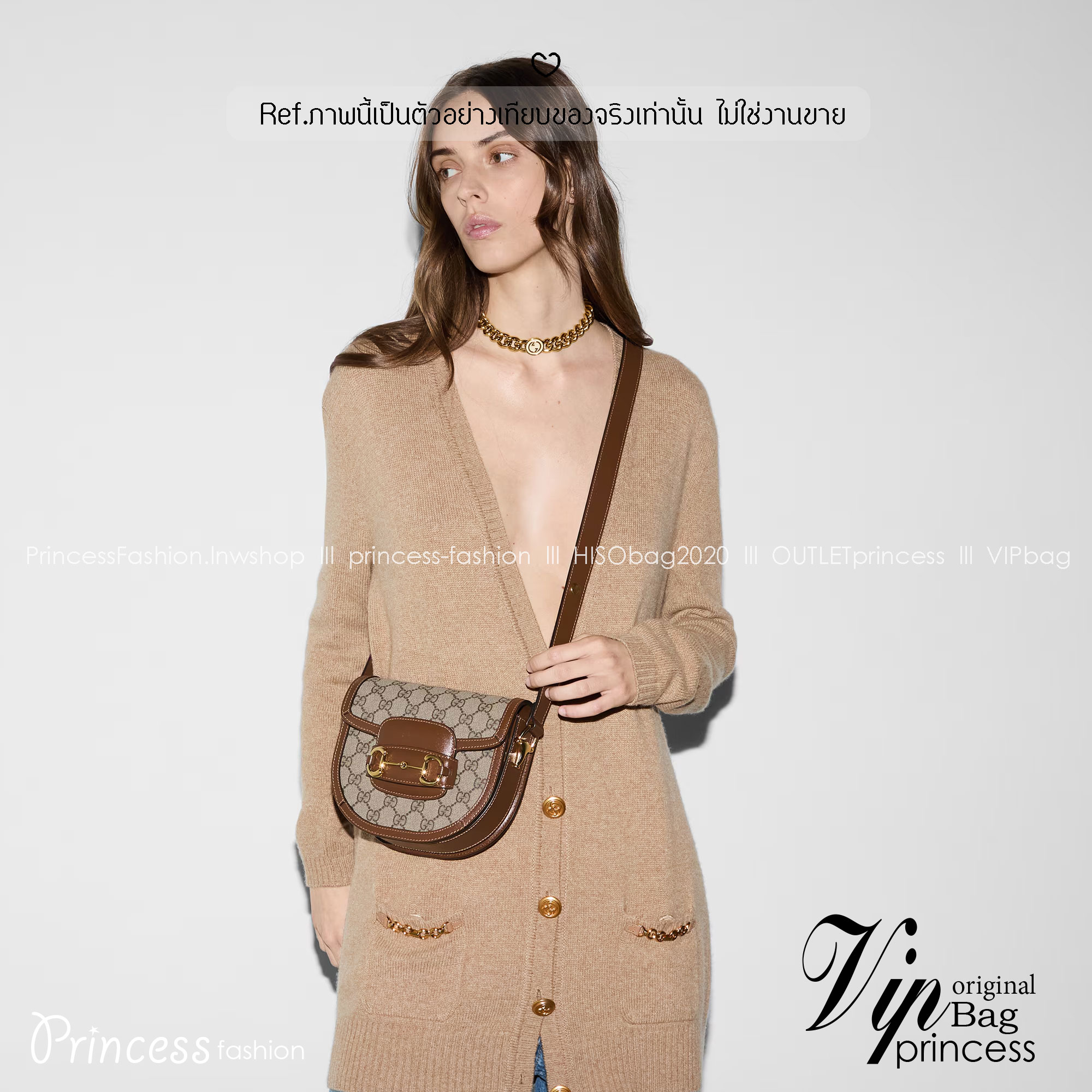 GUCCI Horsebit 1955 mini rounded bag กระเป๋าสะพายไหล่/สะพายข้างสุดคลาสสิค ใหม่ล่าสุด ไซส์มินิทรงครึ่งวงกลม กะทัดรัด สวยอยู่ทรง