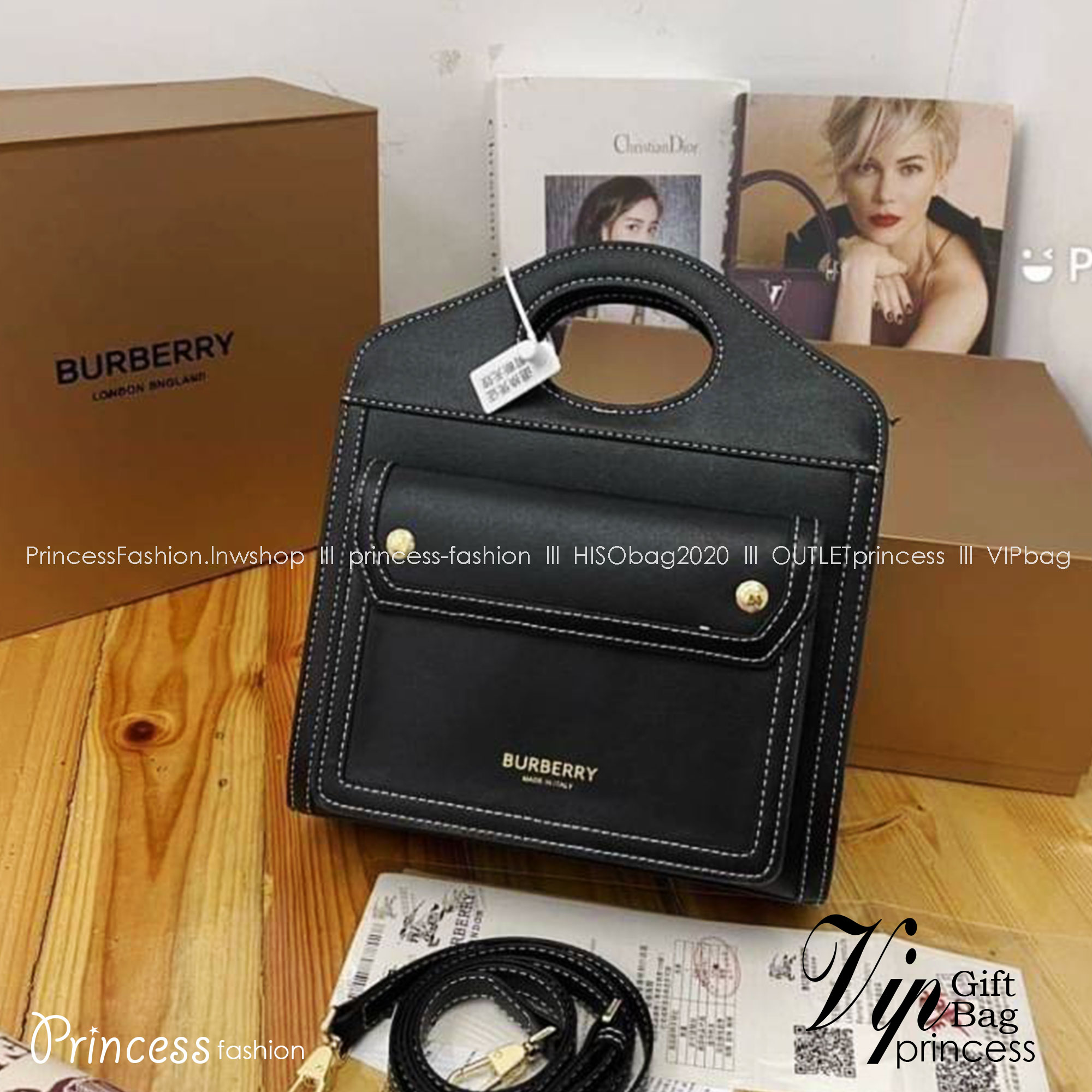 BURBERRY POCKET TOTE HANDBAG / BURBERRY FRAGRANCES CROSSBODY BAG ดีไซน์สวยหรูอยู่ทรง