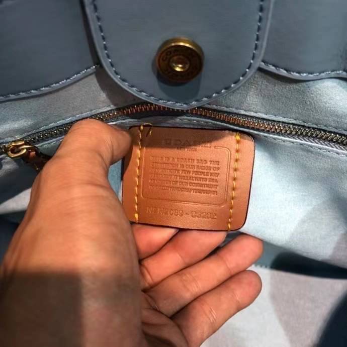 ของแท้ 💯% Handbag COACH Sig Jacq Fld Tot 30 C3282 B4SBX B4/Marble Blue