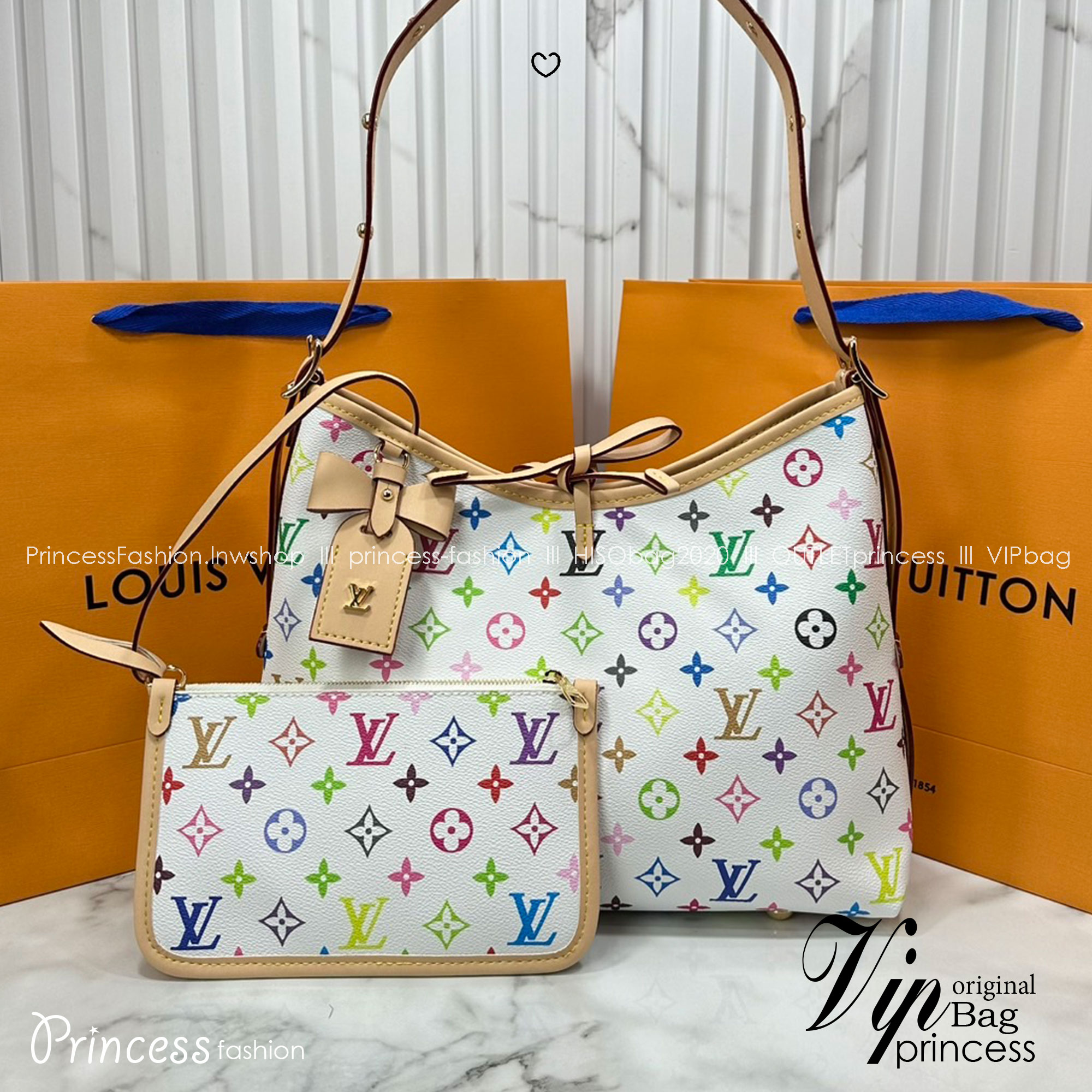 LV x TM CarryAll PM bag Murakami กระเป๋าทรงโท้ทแครี่ออลสุดคลาสสิกแต่งแต้มดีเทลเปี่ยมชีวิตชีวาจากคอลเลคชั่น LV x Murakami ด้วยลายโมโนแกรมสุดไอคอนิกเปี่ยมสีสันใหม่