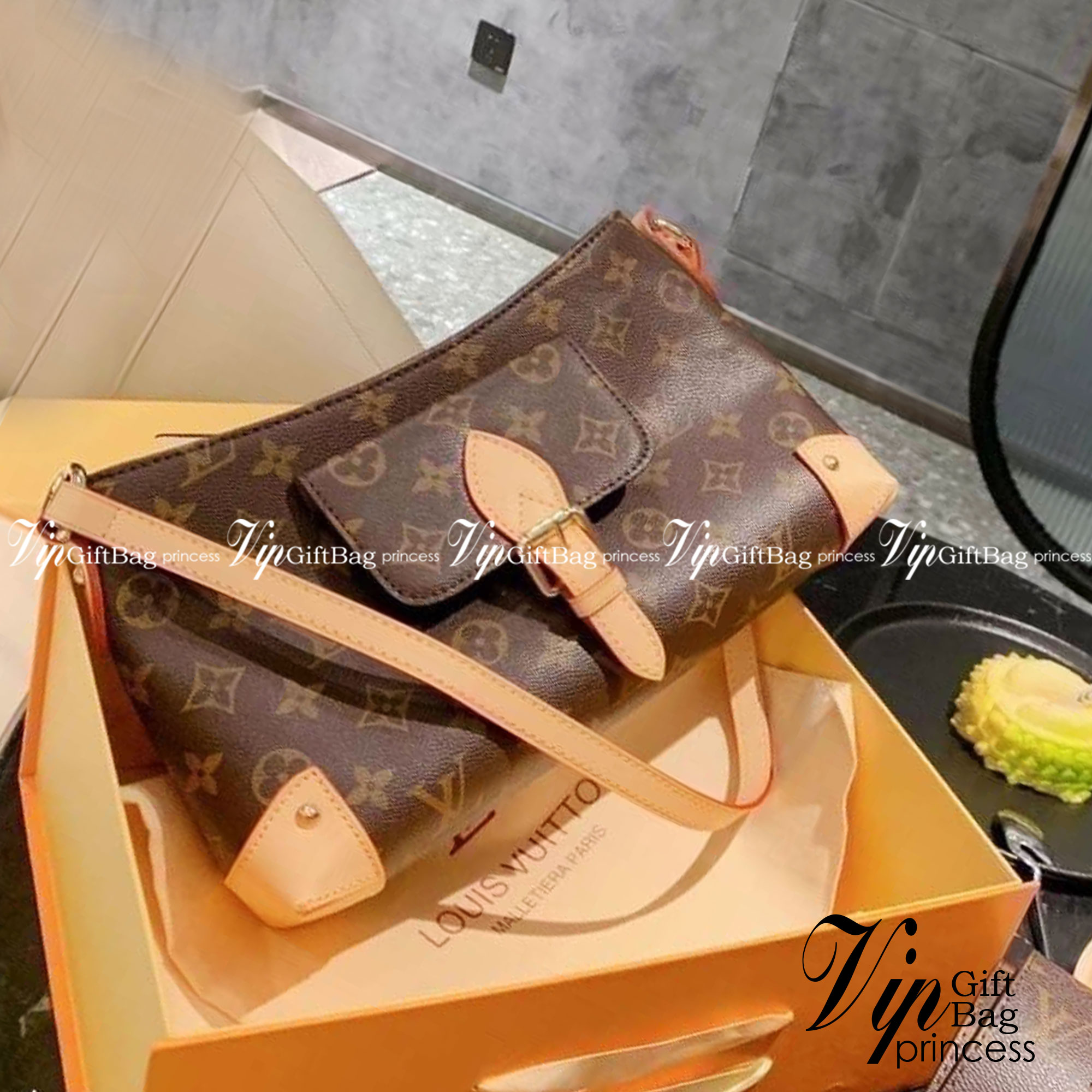 LV Shoulder Bag LV Crossbody Bag / LV Sologne Crossbody Monogram ภาพถ่ายจากงานขายจริง ใช้งานต่างประเทศได้