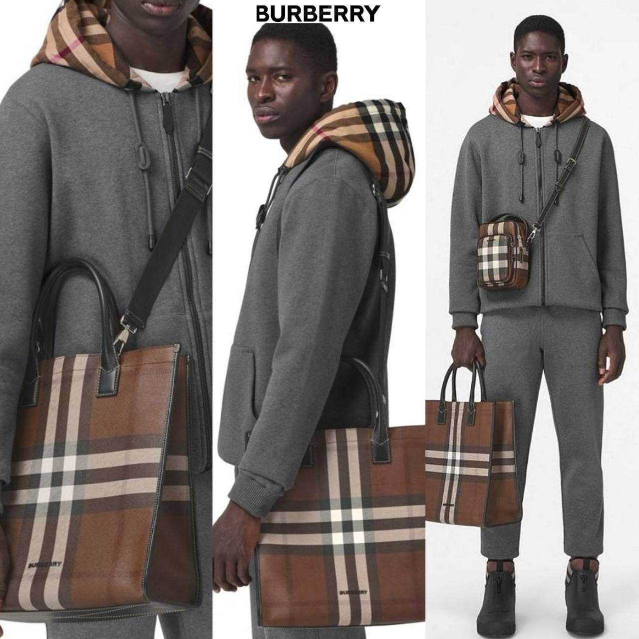 BURBERRY BORSA TOTE BAG / BURBERRY VINTAGE CHECK CANVAS TOTE BAG / BURBERRY FRAGRANCES MONOGRAM TOTE BAG กระเป๋าทรงโท้ทใบใหญ่