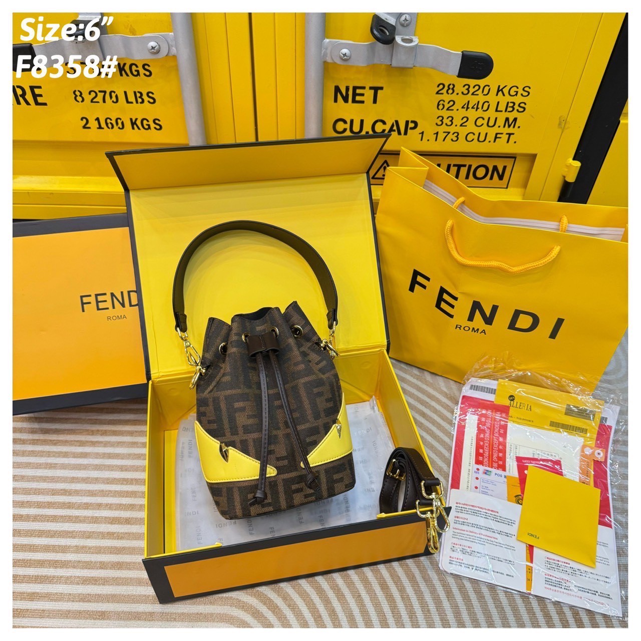 FENDI Mon Tresor Lunar New Year Mini Bucket Bag กระเป๋าสะพายทรงบัคเก็ต ต้อนรับตรุษจีน ด้วยดวงตาปีศาจ หรือ ‘Monster Eyes’ ที่ทำให้กระเป๋าดูขี้เล่นมากขึ้น เป็นการตอกย้ำชื่อรุ่นได้เป็นอย่างดี