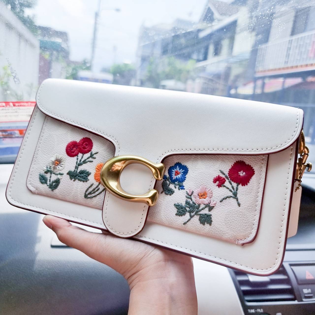 COACH TABBY SHOULDER BAG 26 WITH WILDFLOWER PRINT 630 WITH FLORAL EMBROIDERY 627