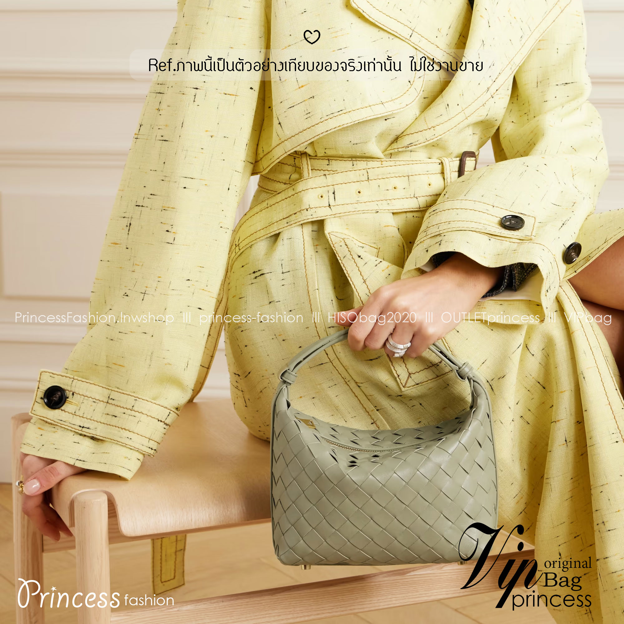 BOTTEGA Mini Wallace Denim Top-Handle Bag 20cm / BOTTEGA Hobo Bag กระเป๋าสะพายไหล่ วัสดุเดนิมคอตตอน ดีไซส์สานเป็นเอกลักษณ์สวยงาม เกรดออริ 1:1 ใช้งานต่างประเทศได้