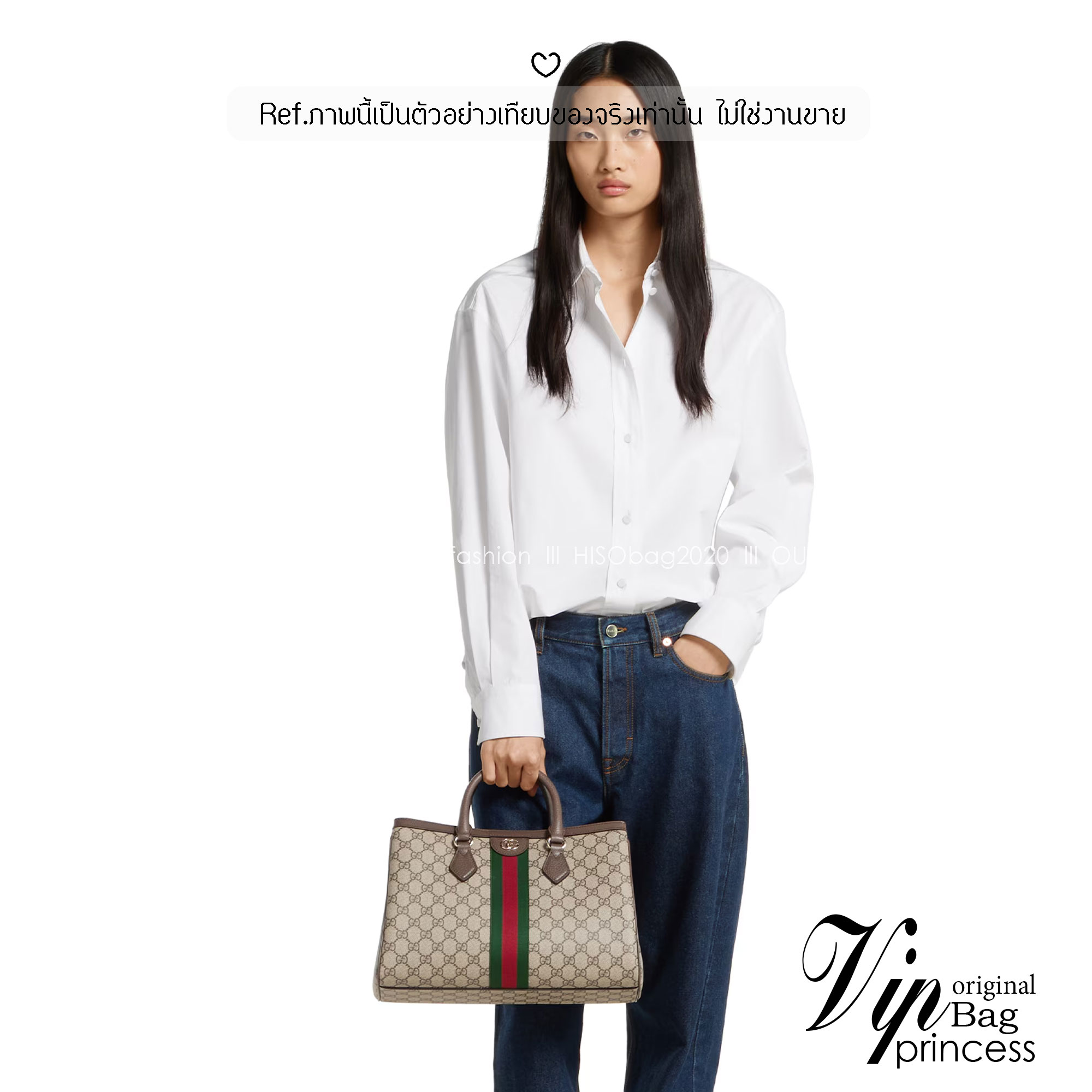 ORI หนังแท้ | Gucci Ophidia medium tote bag Monogram Double G / Gucci Tote Bag กระเป๋าสะพายทรงโท้ทใบใบใหญ่ คอลเล็กชั่น Ophidia ไฮไลท์รูปทรงและฟังก์ชั่นการใช้งานที่ได้รับการตีความใหม่