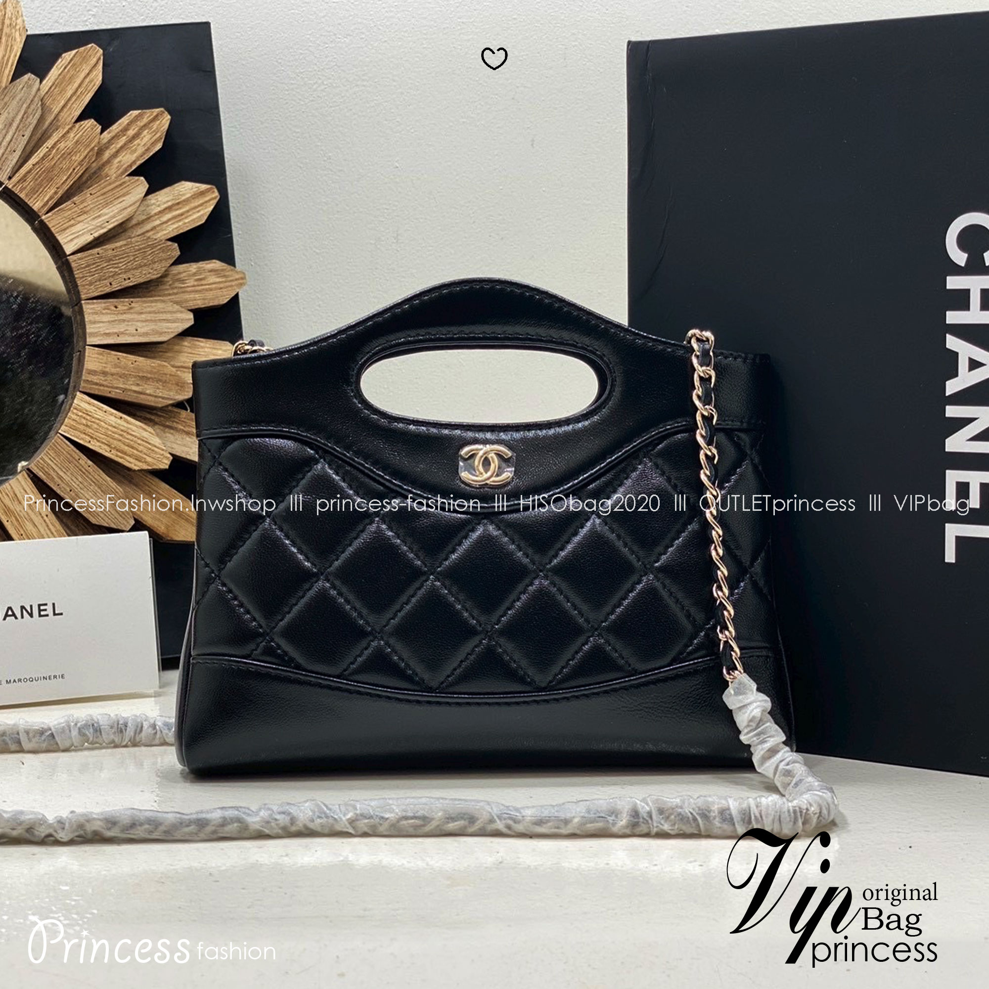 ORI หนังแท้ | Chanel 24S 31 Mini Clutch with Chain กระเป๋าสะพายดีไซน์น่ารัก ใบเล็กพร้อมสายโซ่ หูจับในตัว สวยเรียบหรู