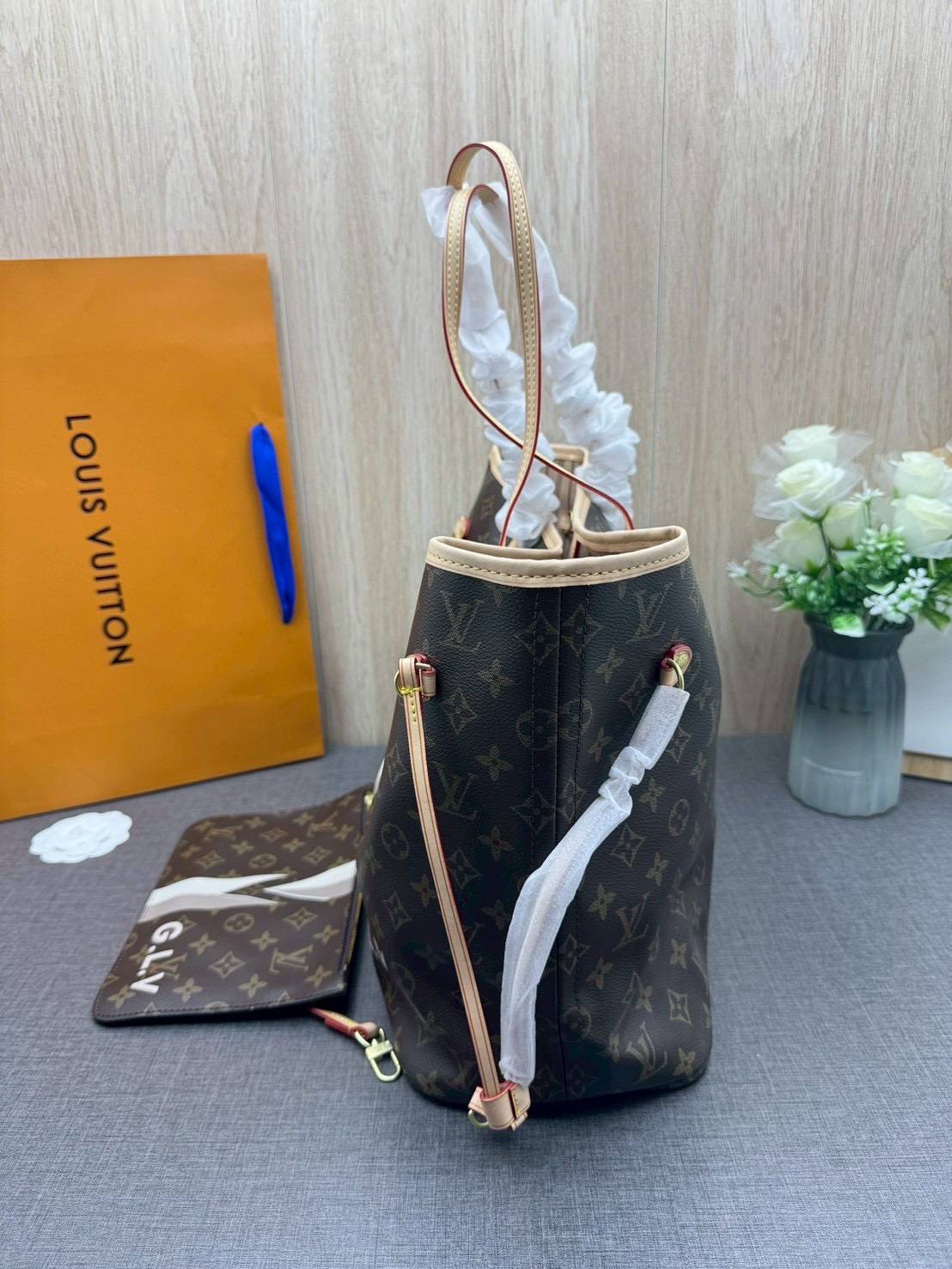 ORI หนังแท้ | LV Neverfull MM Mon Monogram / LV Tote Bag กระเป๋าสะพายทรงโท้ทใบใหญ่