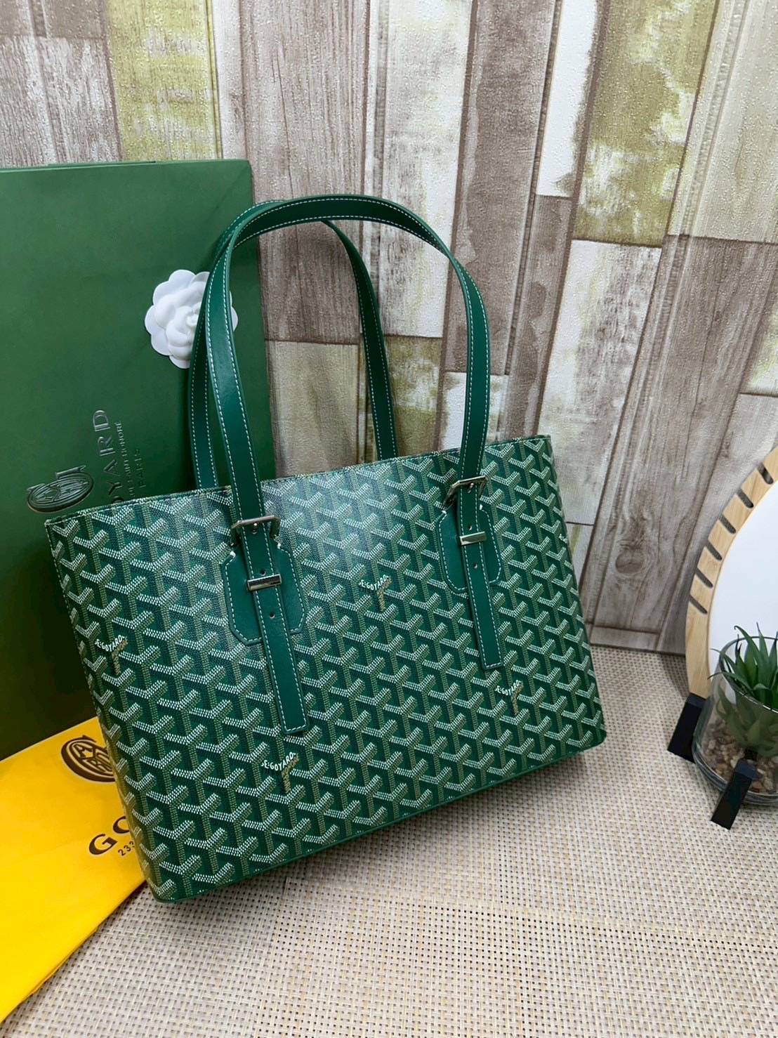 7 สี ORI หนังแท้ | GOYARD Goyardine Sac Marie Galante 35cm / Goyard Tote Bag กระเป๋าสะพายทรงโท้ท พร้อมหูจับใช้งานง่าย ภายในโล่งกว้าง หรูหราลงตัว