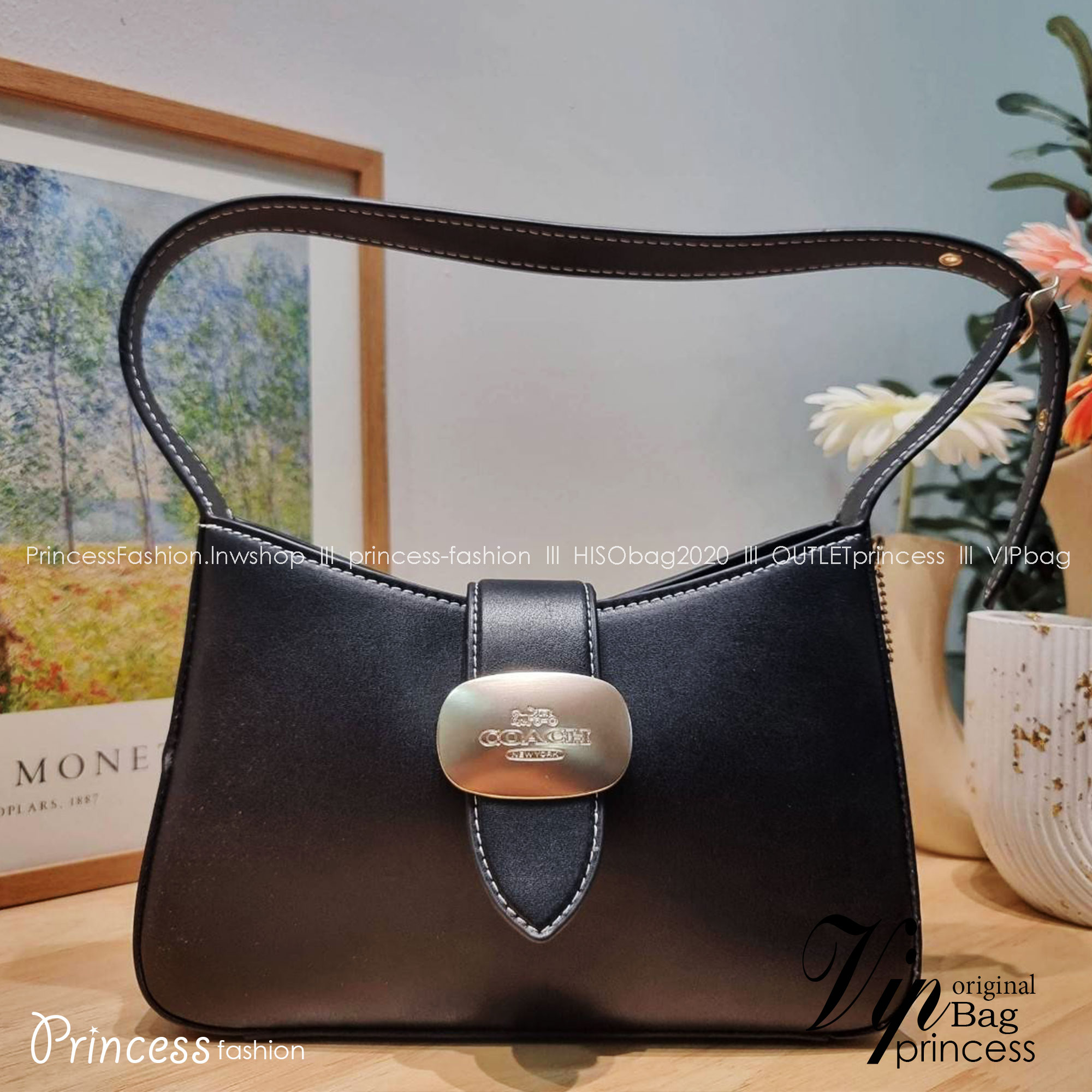 COACH ELIZA SHOULDER BAG IN SIGNATURE CANVAS CR532 / CR533 กระเป๋าสะพายไหล่ทรงโฮโบสุดหรู ดีไซน์โลโก้แบบใหม่สวยเด่น เกรดท็อปออริ เกรดดีสุด สลับแท้ 1:1 ใช้ต่างประเทศได้