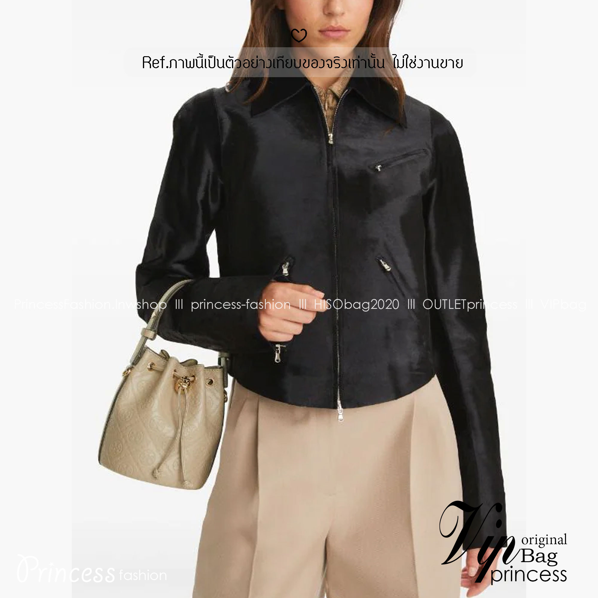 TORY BURCH mini T Monogram leather bucket bag กระเป๋าบัคเกต ไซต์ mini คอลเลกชันหนัง T Monogram ลายซิกเนเจอร์หนังปั้มลายนูน