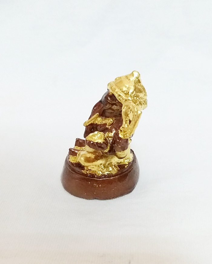 สินค้าหมดค่ะ องค์พระพิฆเนศปางเอกทันตะคณปติ(สำเร็จทุกสิ่ง)(คนเกิดวันศุกร์)ตั้งบูชาหน้ารถเนื้อทองเหลืองลงสีพร้อมใบคาถาค่ะ