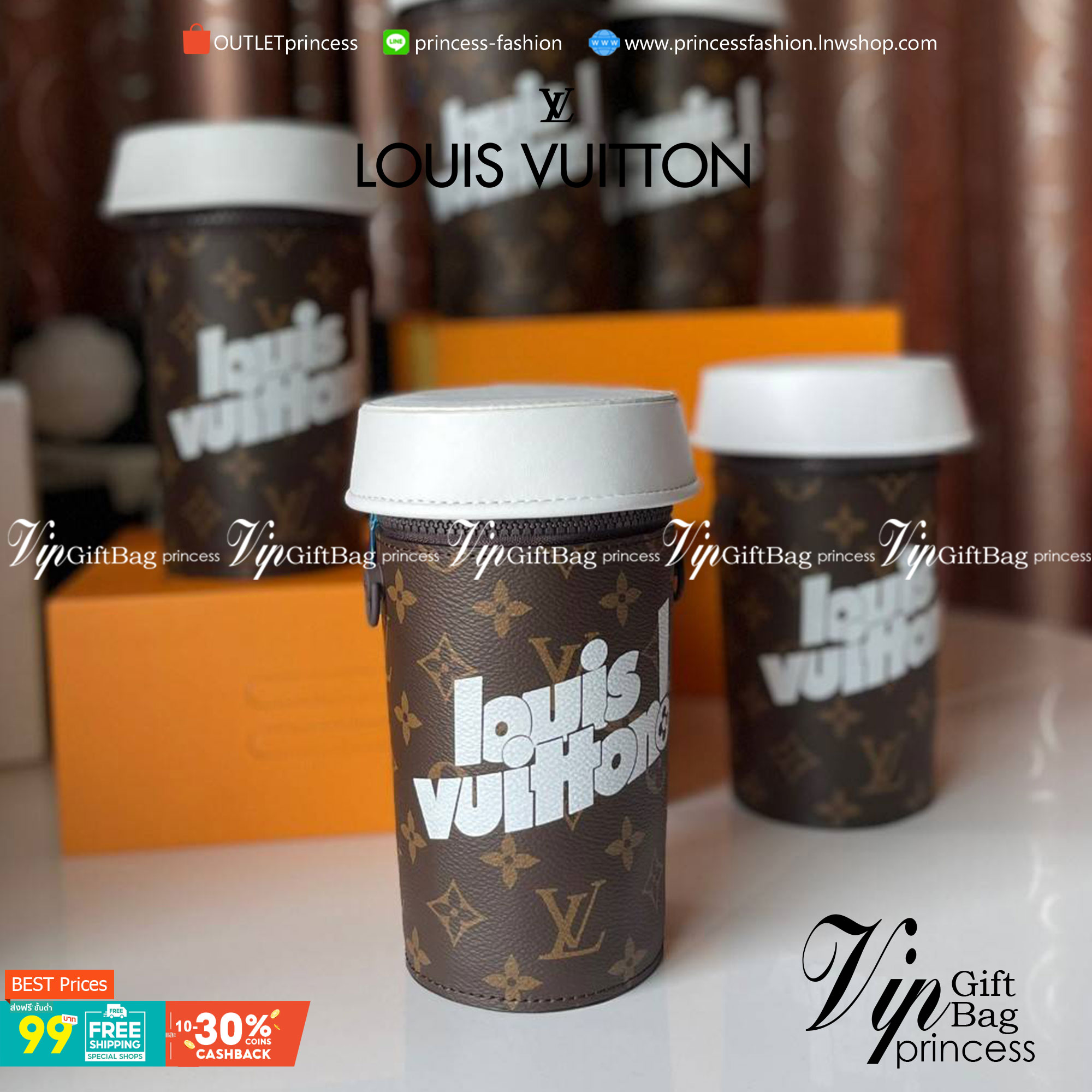 LOUIS VUITTON COFFEE CUP limited งานหนังแท้สวยมาก ใส่โทรศัพท์ได้ มีพื้นที่ว่างให้ใส่กระเป๋าตังค์ยาวได้อีกด้วย น่ารัก เก๋ๆ คูลๆ เลยค่าา