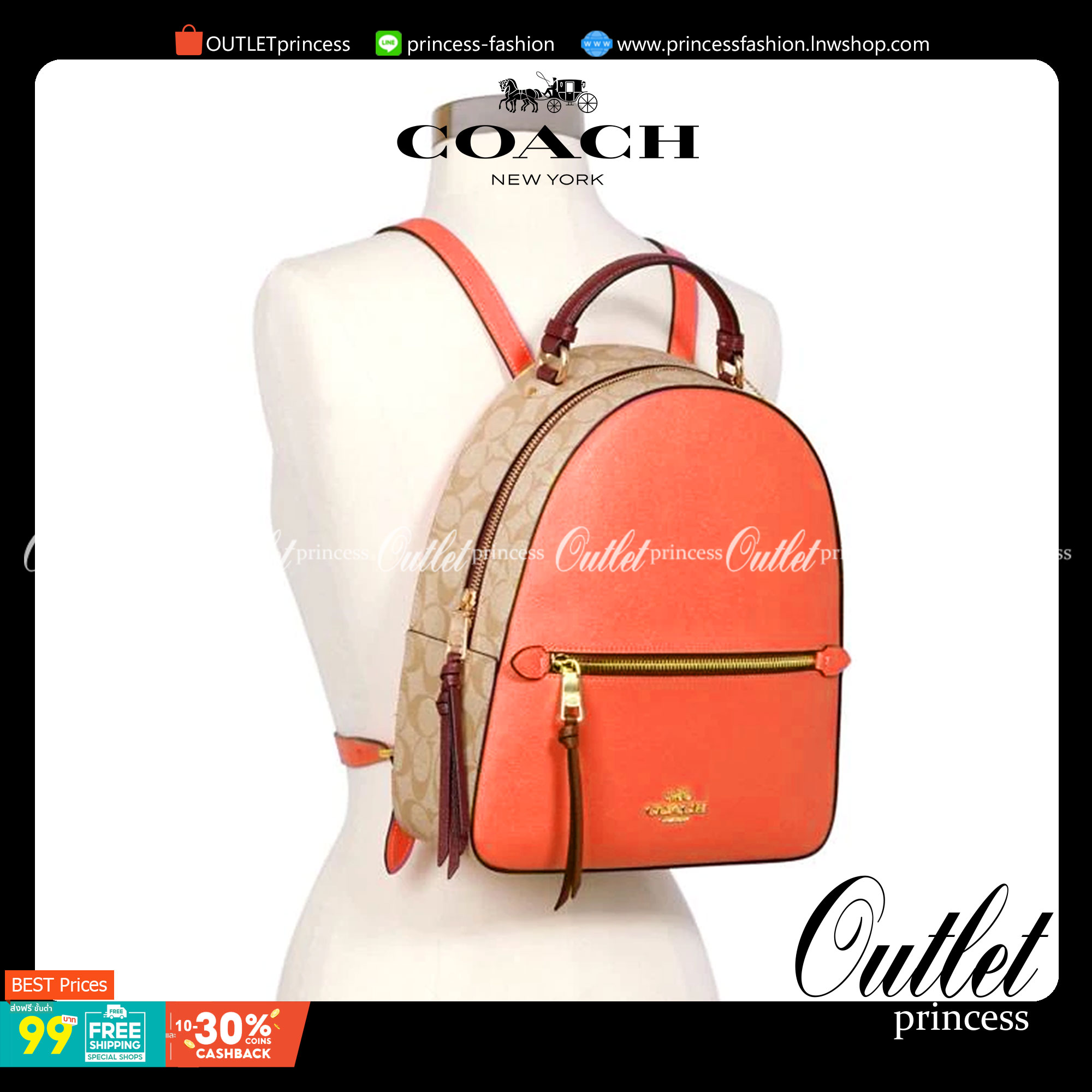 สวยจริงไรจริง วางไม่ลงเลยจ้าา😘 COACH JORDYN BACKPACK IN COLORBLOCK SIGNATURE ((C4082)) รุ่นที่สาวๆตามหา พร้อมสีหายากค่ะ!! กระเป๋าสะพายหลังแบบมีหูหิ้ว หนังแท้ชั้นดี ทรงสวย หรูค่ะ แถมสีตัดกันได้ลงตัวสวยงามมากๆ ด้านหน้ามีช่องซิปใส่ของจุกจิก; เปิดปิดช