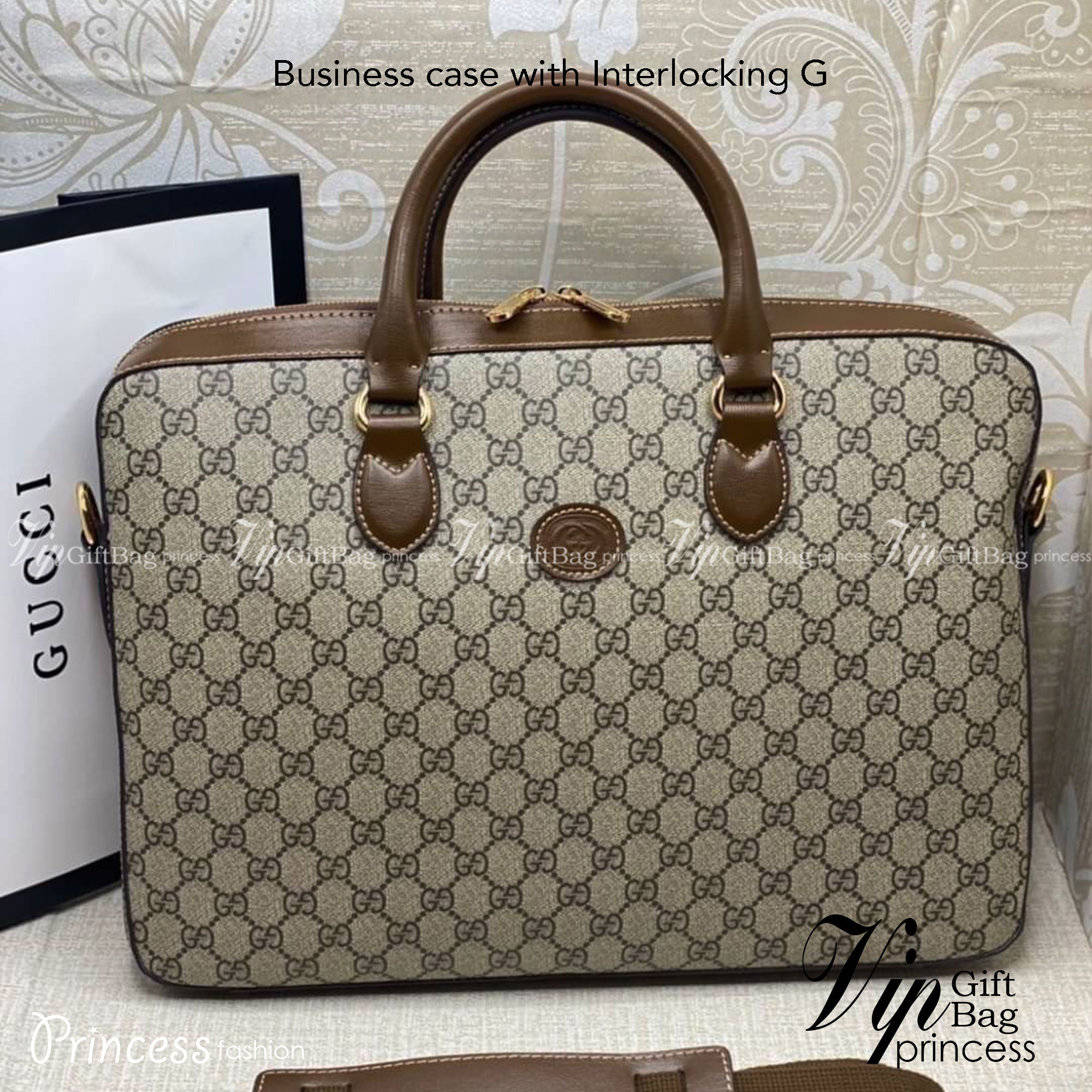GUCCI Business case with Interlocking G กระเป๋าเอกสาร รุ่นที่ได้รับความนิยมอย่างมาก เนื่องจากมีขนาดใหญ่ จุของได้เยอะ พกพาสะดวก