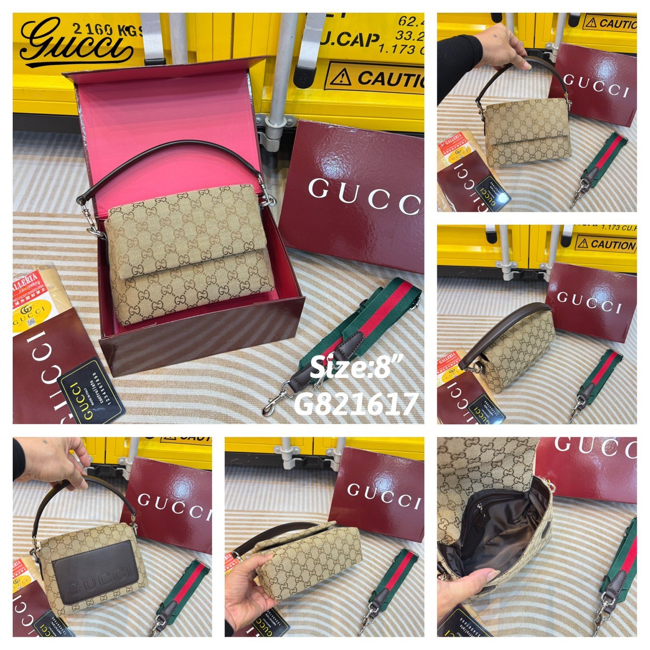 GUCCI GG canvas small crossbody bag กระเป๋าสะพายทรงใหม่เรียบง่าย ที่สุดของความคลาสสิค ด้านหลังมีช่องเก็บแต่งหนังปั้มแบรนด์สวยหรูโดดเด่น เป็น Unisex ใช้งานได้ทั้งชายหญิง