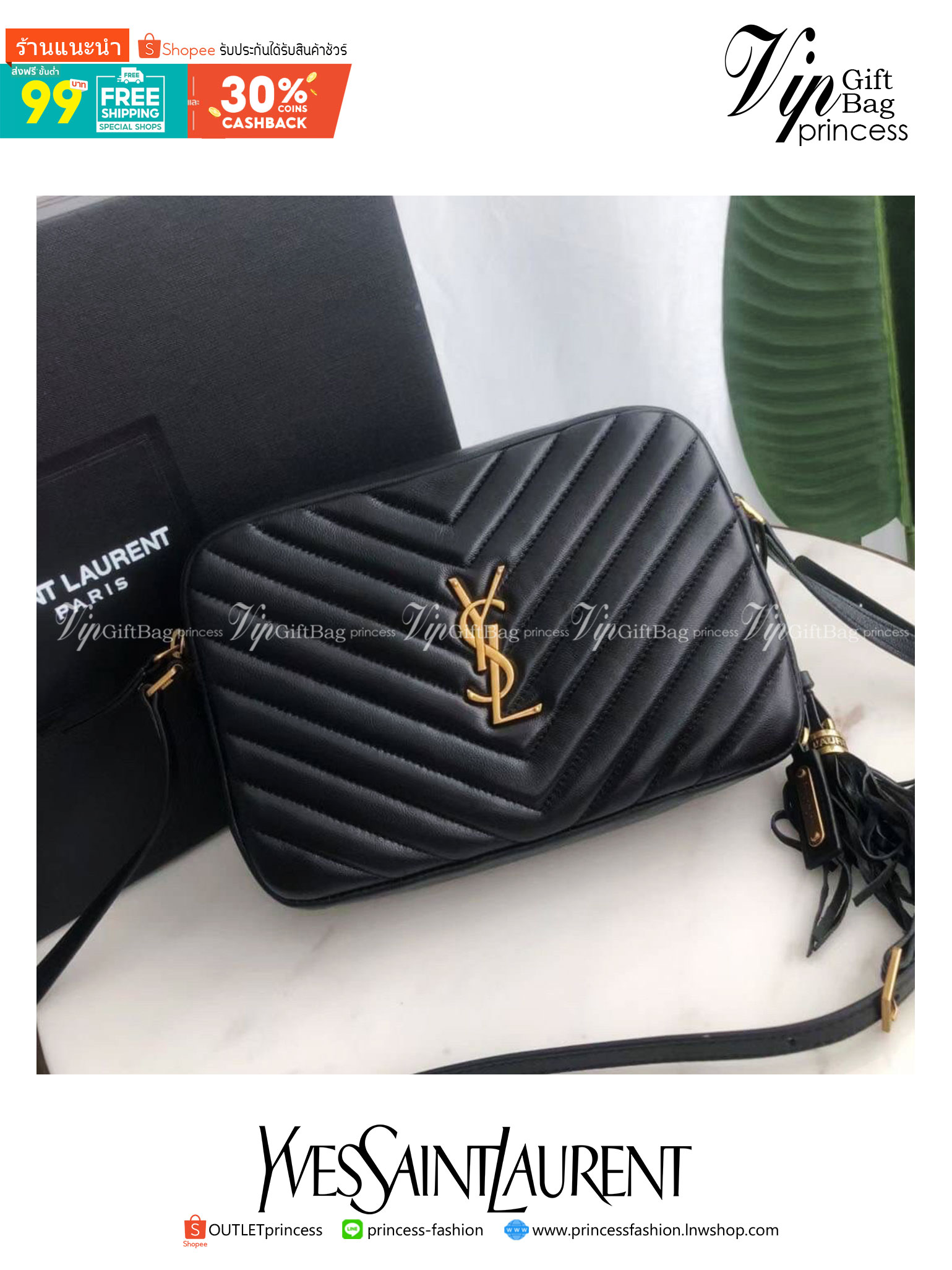 หนังแท้ YSL SAINT LAURENT Lou Medium Monogram YSL Calf Crossbody Bag Anatomy of YSL Camera Bag กระเป๋าสะพายแบรนด์ดังสุดฮิต เป็นอีกหนึ่ง Item ยอดนิยมสำหรับสาวๆ ที่รักความคล่องแคล่ว มีจุดเด่นทั้งในเรื่องการออกแบบกระเป๋า ที่สามารถนำออกมาใช้ได้ในทุกโอกาส สวย 