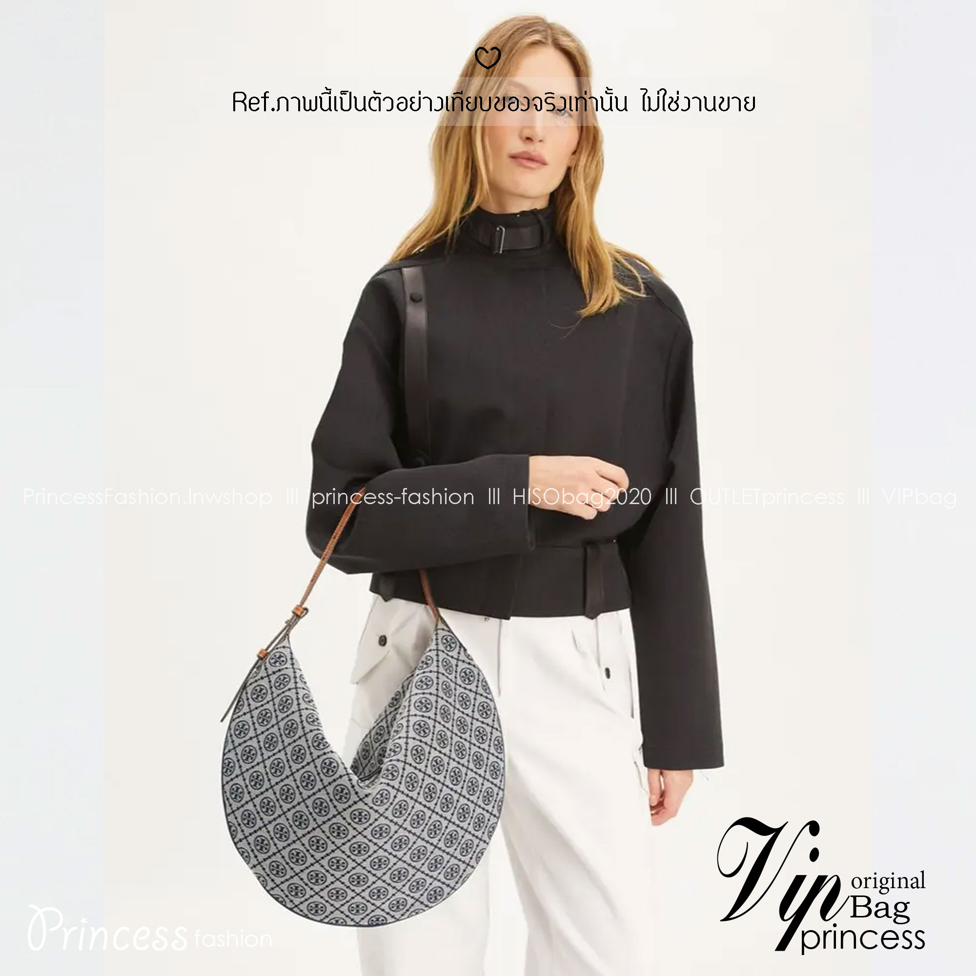 ORI หนังแท้ | Tory Burch T Monogram Balloon Bag 40cm กระเป๋าสะพายทรงโฮโบใบใหญ่ ถือหรือคล้องไหล่รูปทรงใหม่บอลลูนสวยหรูด้วยลายโมโนแกรมเต็มใบ ภายในโล่งกว้างจุของได้เยอะ คอลเลคชั่นใหม่มาแรง!