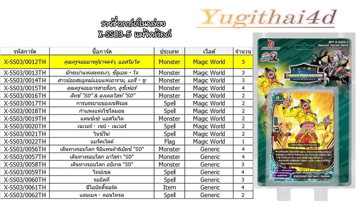 BFT-X-SS03-5 เมจิคเวิลด์ พร้อมเล่น