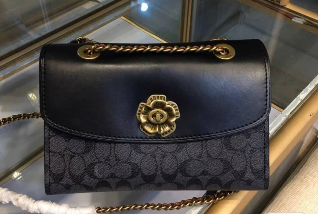 Coach Parker In Signature Canvas With Tea Rose