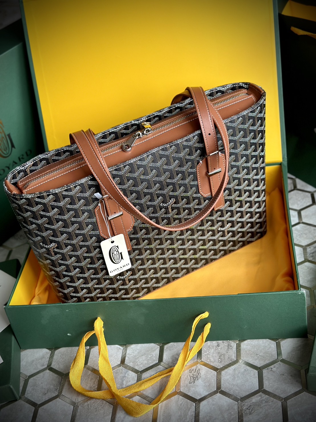 GOYARD Goyardine Sac Marie Galante MM / GOYARD Tote Bag กระเป๋าทรงโท้ทจุของได้เยอะ งานสวยเนี๊ยบ เกรดออริ สลับแท้ 1:1 ใช้ต่างประเทศได้