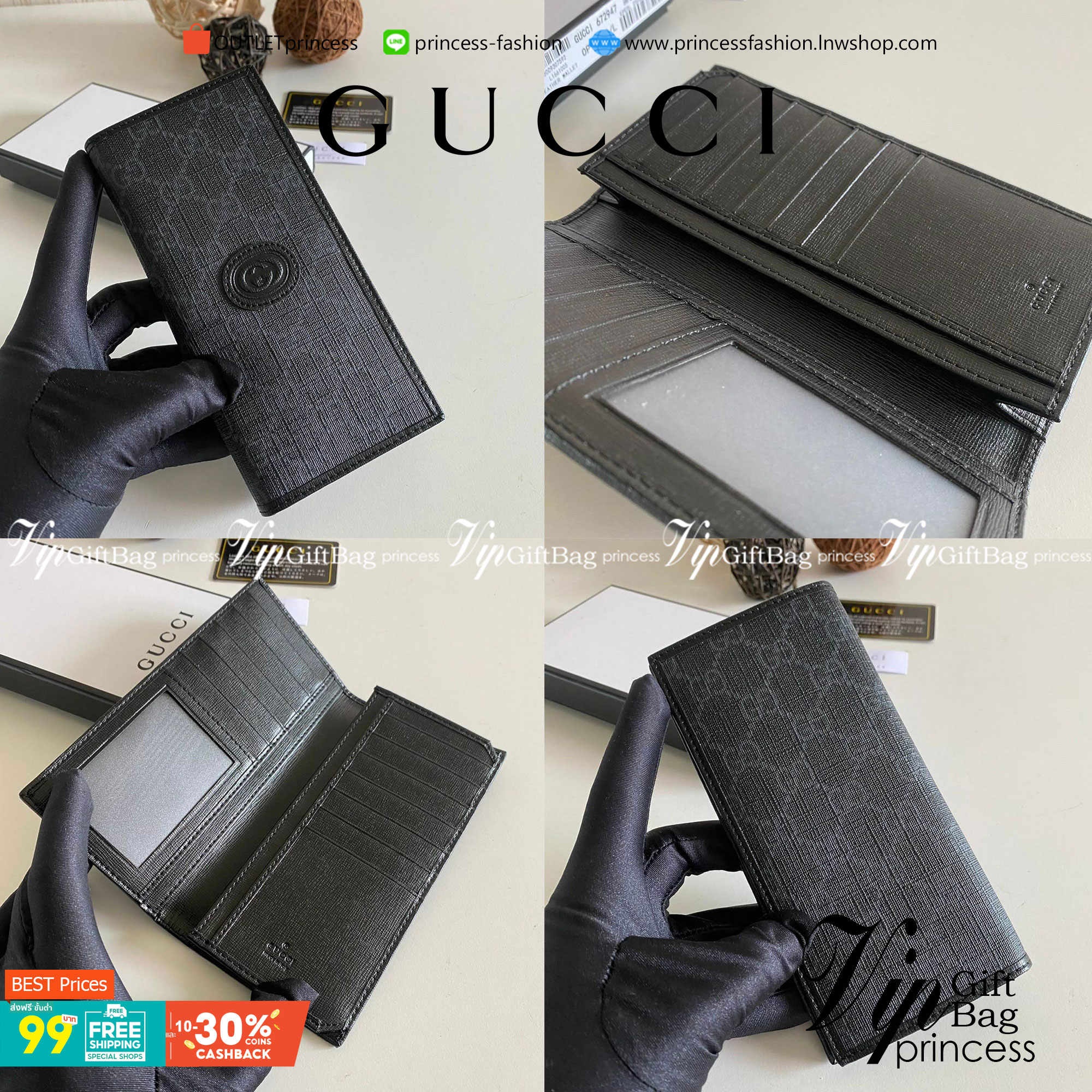 VIP 】Gucci Wallet long กระเป๋าสตางค์ใบยาวสำหรับผู้ชาย งานหนังแท้ รุ่นพิเศษครบเซ็ท ราคาคุ้มที่สุด ต้อนรับปีแห่งความปัง!! เอ็กซ์คลูซีฟมาก!!