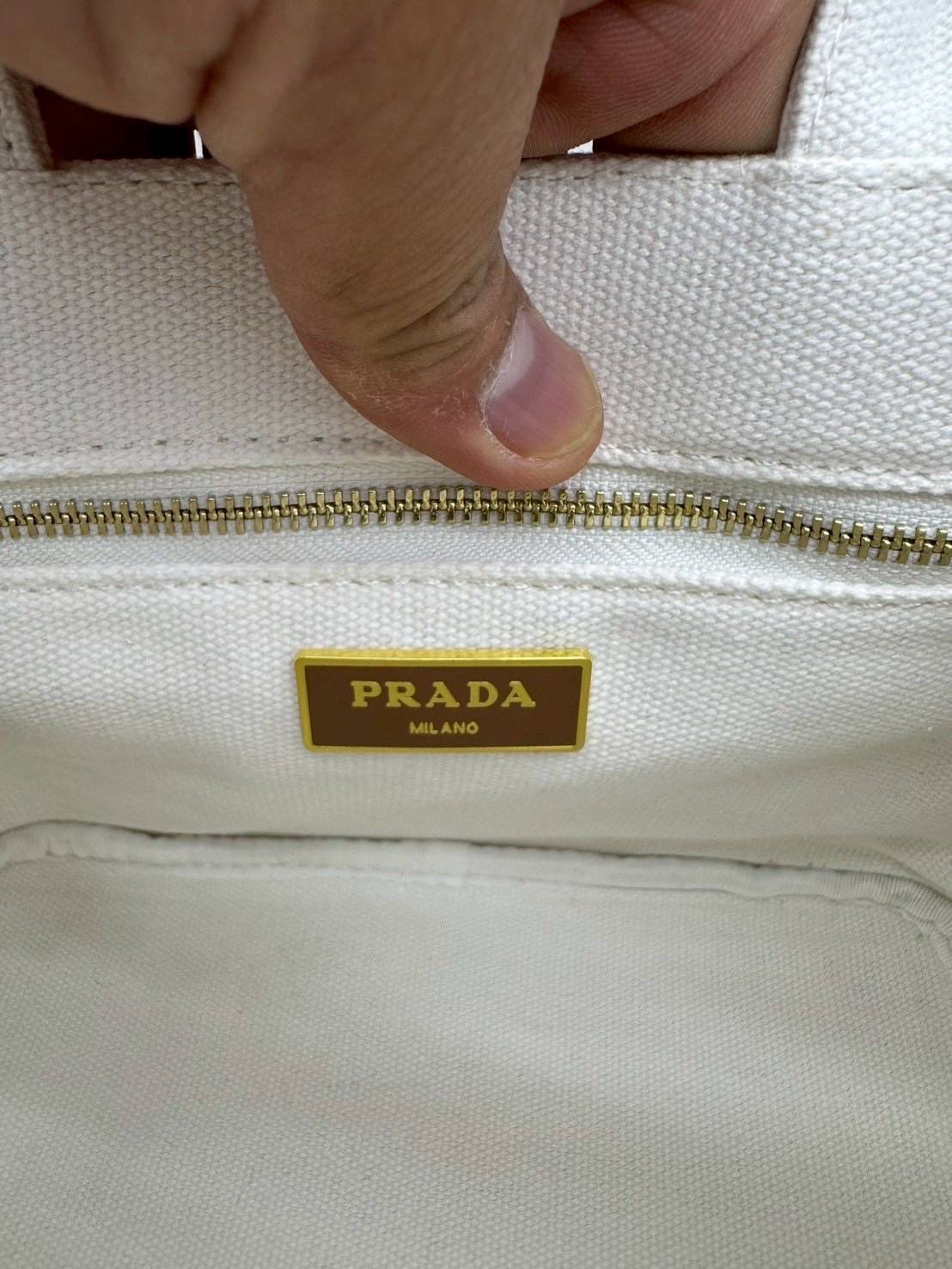 ORI หนังแท้ | Prada Jardinière linen blend mini-bag / Prada Tote Bag กระเป๋าทรงโท้ทใบเล็กน่ารัก ผ้าลินินผสม มาพร้อมดีไซน์ทันสมัย