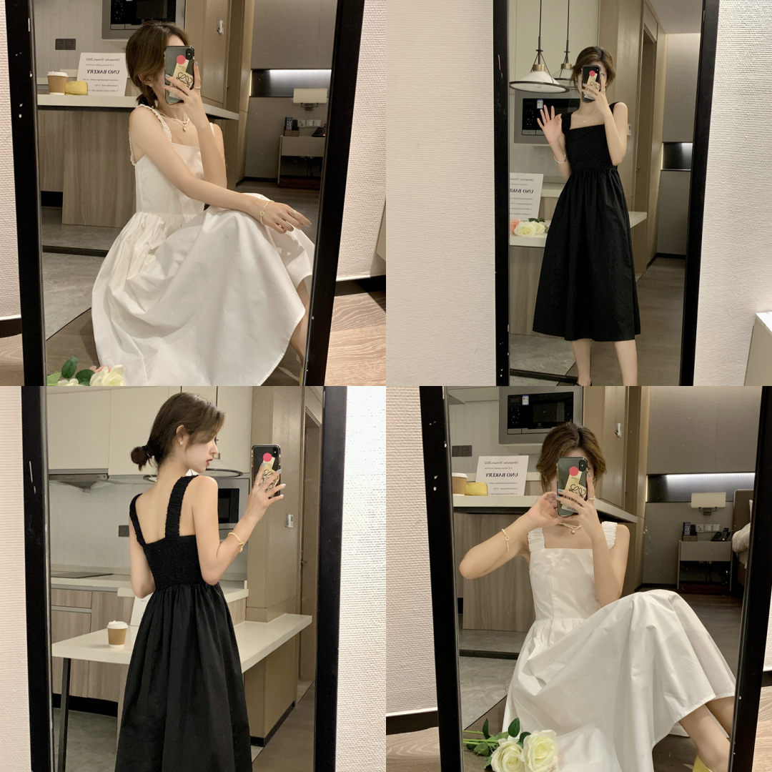 พร้อมส่ง 🩰🪔 Walina dress เดรสคอเหลี่ยมสายเดี่ยวผ้าคอตตอนเนื้อนิ่มใส่สบาย (IN38080)