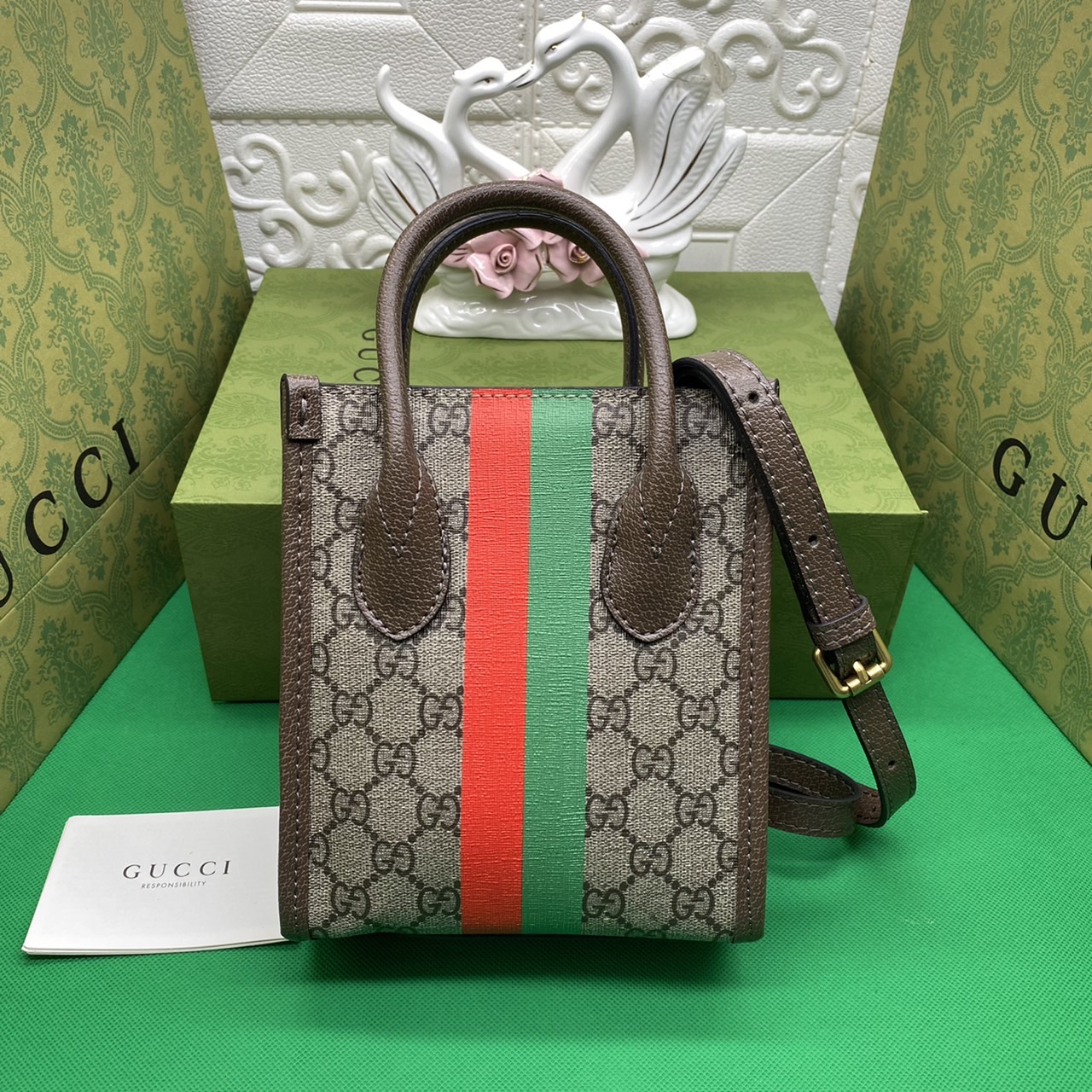 หนังแท้ Gucci Tiger GG mini tote bag พร้อมส่งที่ไทย