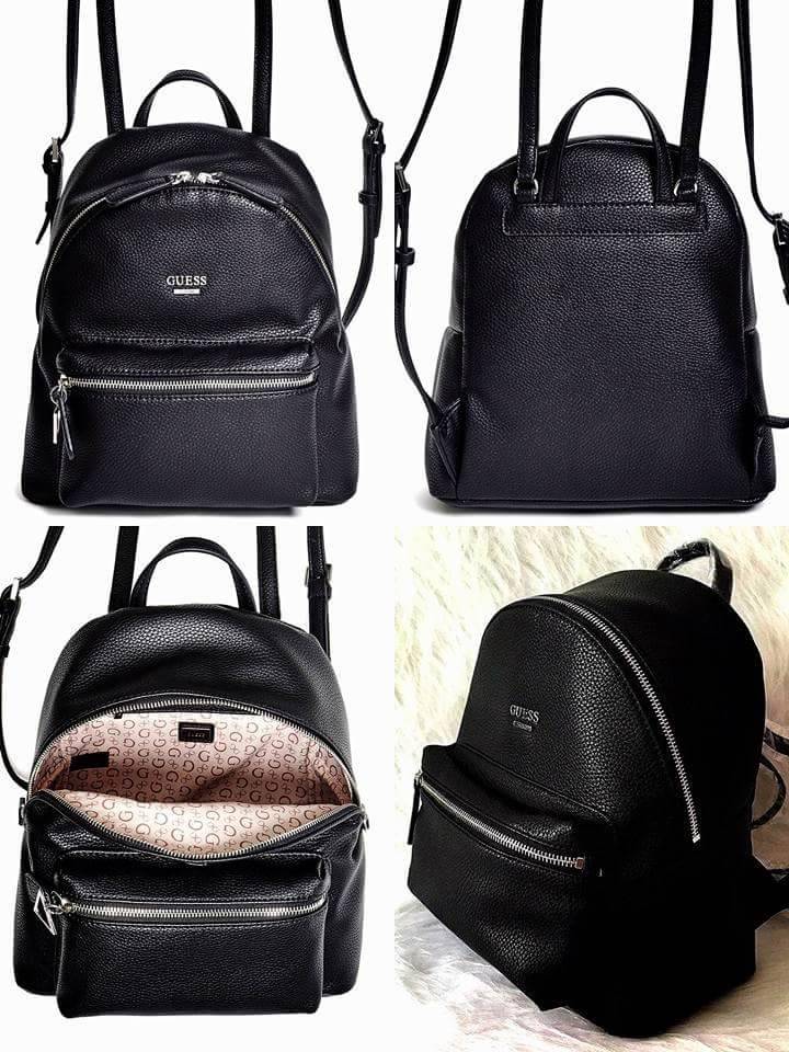 GUESS WOMAN'S BACKPACK กระเป๋าเป้ขนาดกำลังดี วัสดุหนังแกะสังเคราะห์นิ่มสวยน้ำหนักเบา ดีไซน์คลาสสิค มีหูหิ้วเเละสายสะพายหลังเลื่อนปรับได้ ด้านหน้ามีโลโก้ และช่องซิป เปิดปิดด้วยซิป ภายในกว้างใส่เอกสาร ipad ของใช้ได้เยอะค่ะ จะสะพายไปเรียนไปทำงานก็ดูดี ต