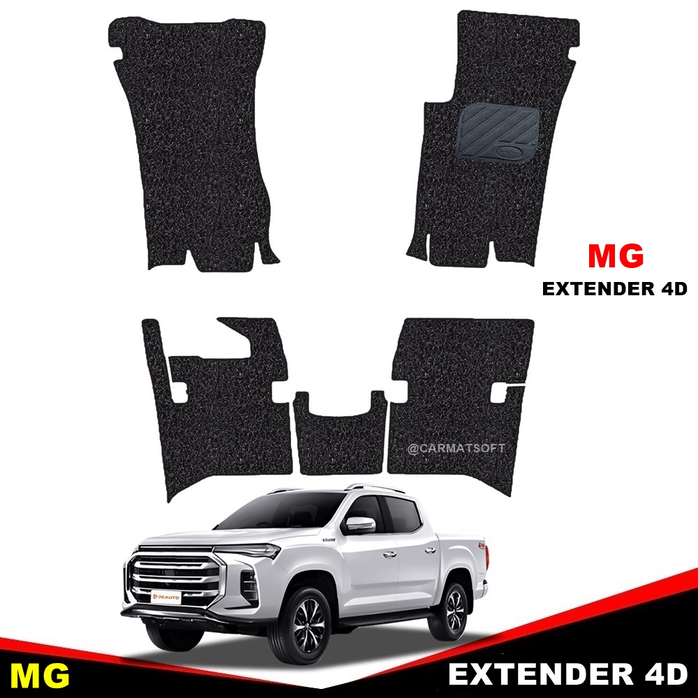 พรมดักฝุ่นไวนิล MG EXTENDER 4D พรมดักฝุ่นในรถ เอ็มจี เอ็กซ์เทนเดอร์ 4ประตู สีดำ เข้ารูป 5ชิ้น