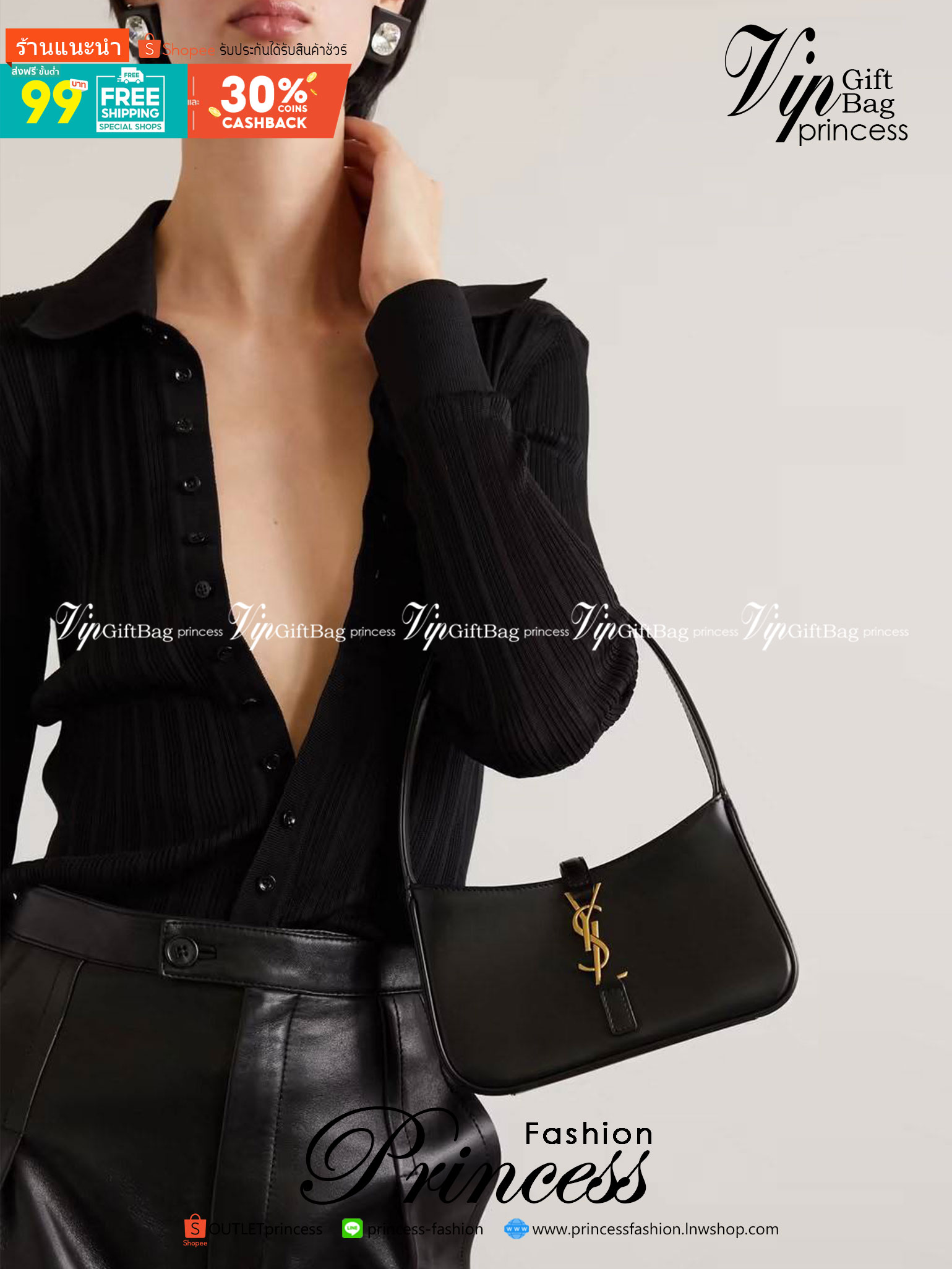 สวยสะกดทุกสายตา แรกเห็นก็หลงรักแล้วจ้าา VIP YSL Le 5 à 7 mini leather shoulder bag / YSL HOBO BAG กระเป๋าที่ดูหรู และคลาสสิคมากๆ ในตอนนี้ หนังแท้อย่างดี สัมผัสแล้วรู้สึกถึงความนิ่มของหนังเลยค่ะ