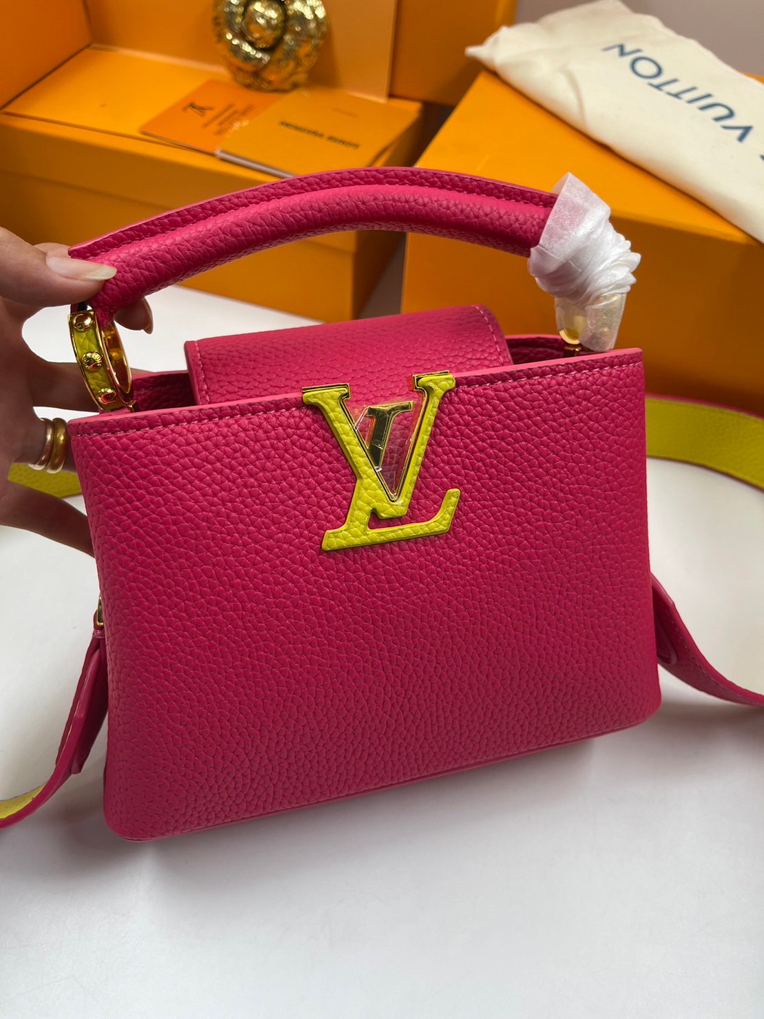 LV BB Capucines Python Handbags / LV Capucines BB Taurillon Leather 20cm พร้อมส่ง 6 สี **สินค้าเกรดออริจินอล 1:1 สลับแท้ ใช้งานต่างประเทศได้