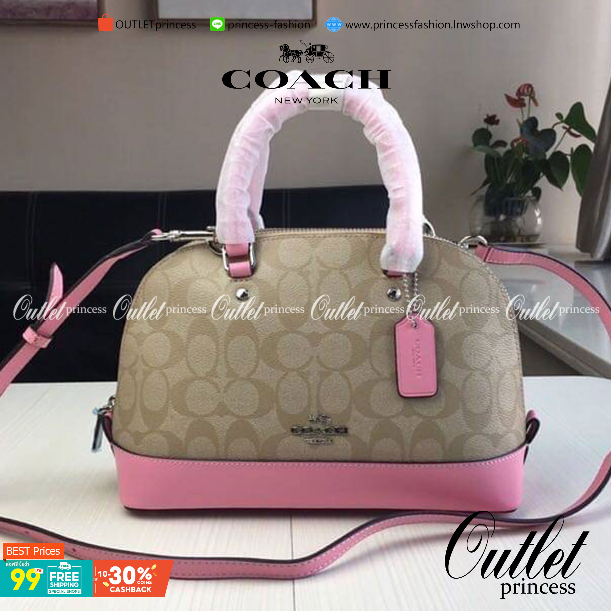Coach Mini Sierra Signature กระเป๋าถือทรงโดม ภายในกว้างสามารถใส่กระเป๋าเงินเล็ก และมือถือได้ และยังมีช่องซิปเล็ก 1 ช่อง ด้านหลังมีกระเป๋าเล็กเก็บบัตร 1 ช่อง ใครยังไม่มีพลาดไม่ได้แล้วนะคะ