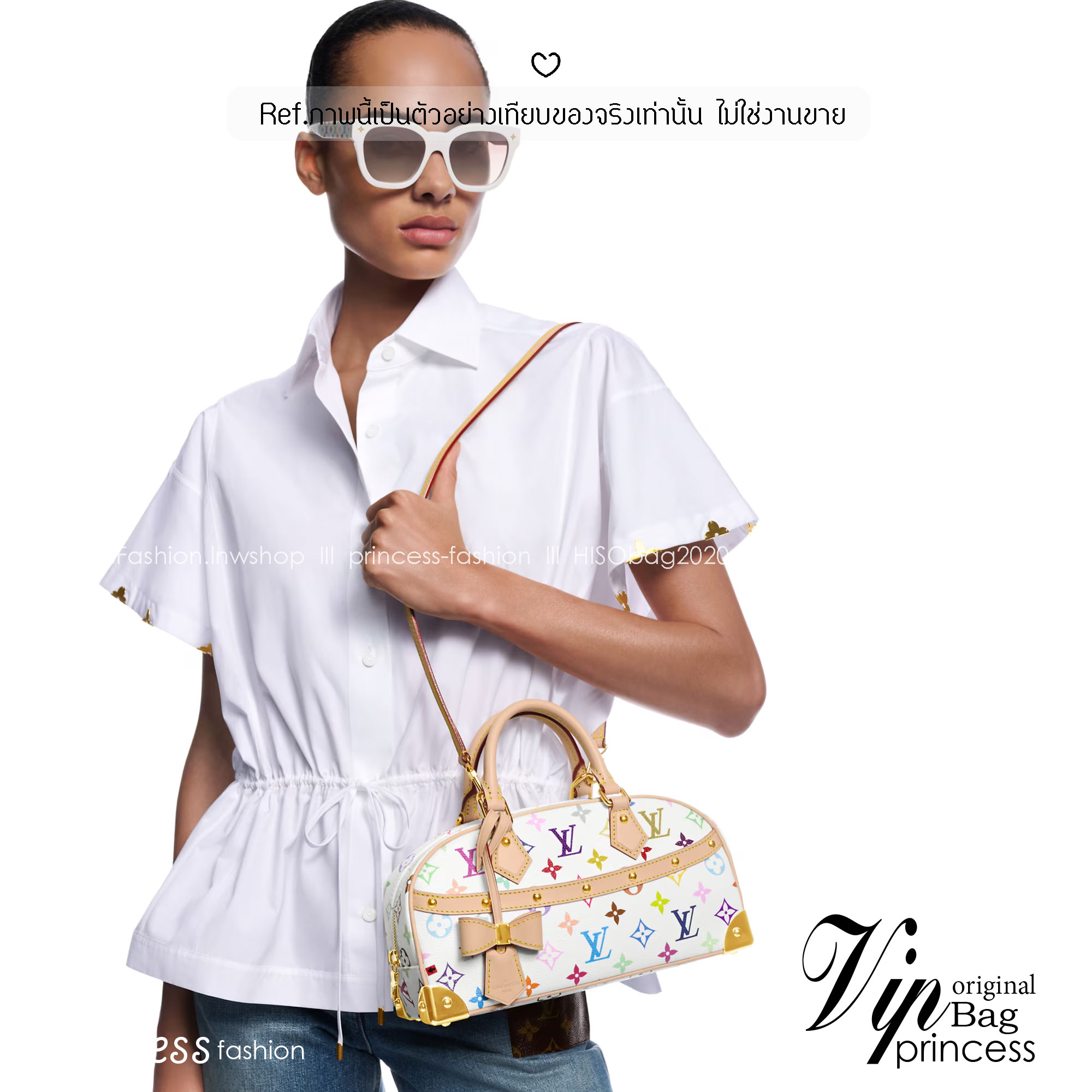 ORI | LV x TM Handbag East West Murakami ใหม่ล่าสุด กระเป๋าสะพายทรงสวย ดีไซน์ใหม่ หรู ดูผู้ดี แต่งแต้มดีเทลเปี่ยมชีวิตชีวาจากคอลเลคชั่น LV x Murakami คอมพลีตลุคด้วยที่ห้อยกุญแจรูปโบว์สุดเอ็กซ์คลูซีฟ