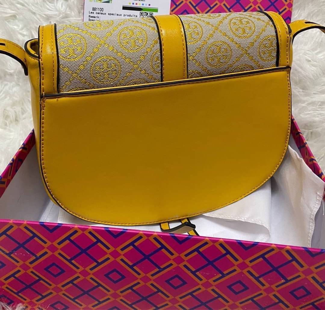 TORY BURCH MILLER CANVAS QUADRANT SADDLE BAG