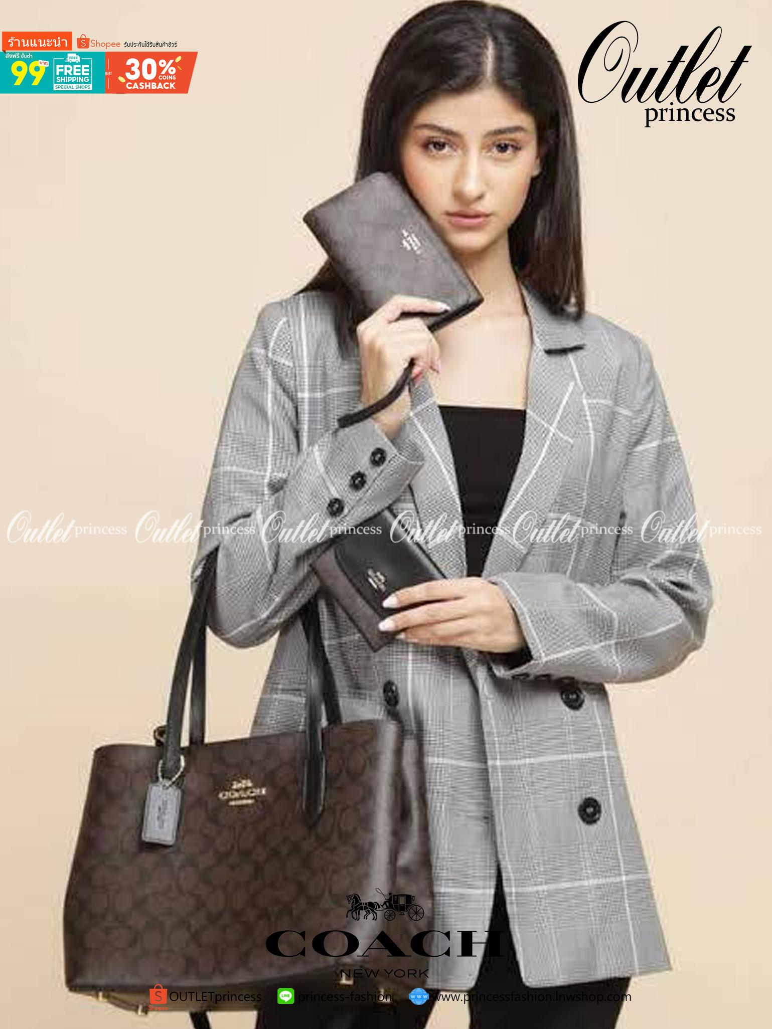 OUTLET 】COACH 73293 MINI AVENUE CARRYALL IN SIGNATURE CANVAS กระเป๋าสะพายรุ่นคลาสสิค คัมแบคแล้วจ้าแม่!! ไซส์กำลังสวย วัสดุหนังแคนวาสคุณภาพดี ด้านข้างเก็บทรงได้ เปิด-ปิดด้วยกระดุมแม่เหล็ก ใช้งานง่าย มีช่องซิป ใบนี้เห็นเล็กๆ แต่จุได้เยอะพอสมควรเลยน้า ɣ