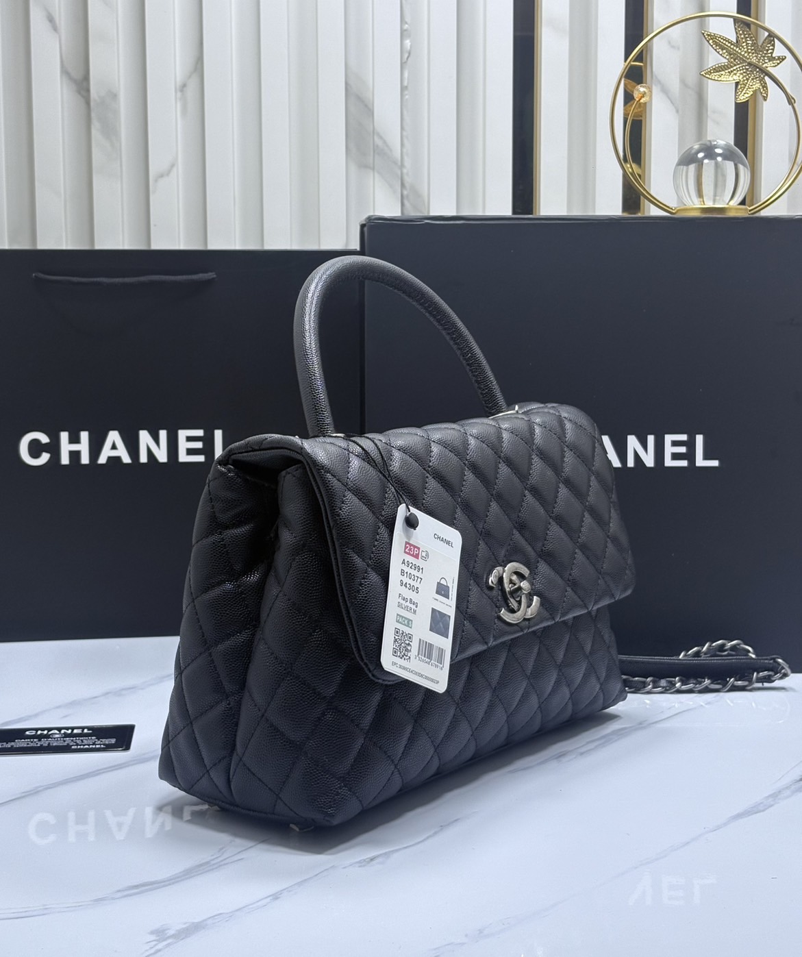 ORI หนังแท้ | Chanel Coco Top Handle Bag Medium 30cm กระเป๋าสะพายสุดคลาสสิค สวยหรูดูแพงเป็นอมตะ
