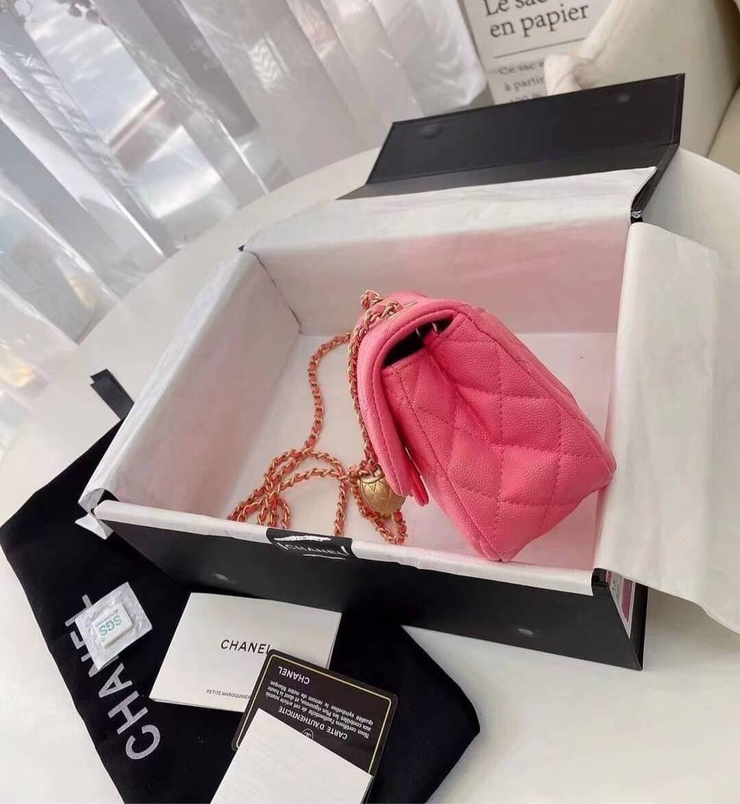 CHANEL MINI FLAP BAG CAVIAR Leather GOLD tone hardware พร้อมส่ง 5 สี