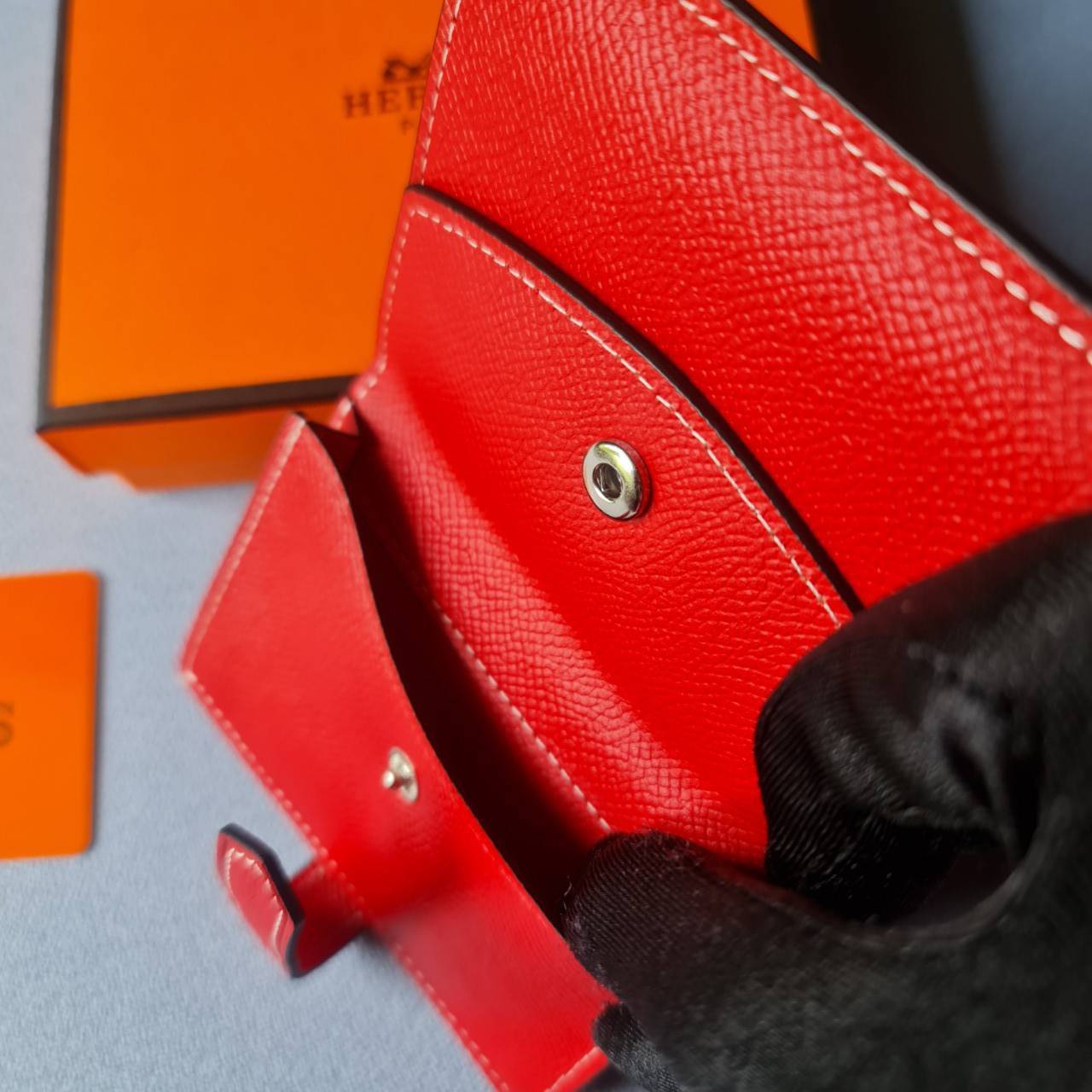 VIP หนังแท้ 】HERMES MINI BEARN WALLET UNISEX