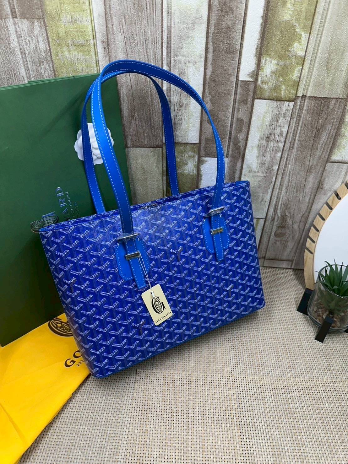7 สี ORI หนังแท้ | GOYARD Goyardine Sac Marie Galante 35cm / Goyard Tote Bag กระเป๋าสะพายทรงโท้ท พร้อมหูจับใช้งานง่าย ภายในโล่งกว้าง หรูหราลงตัว