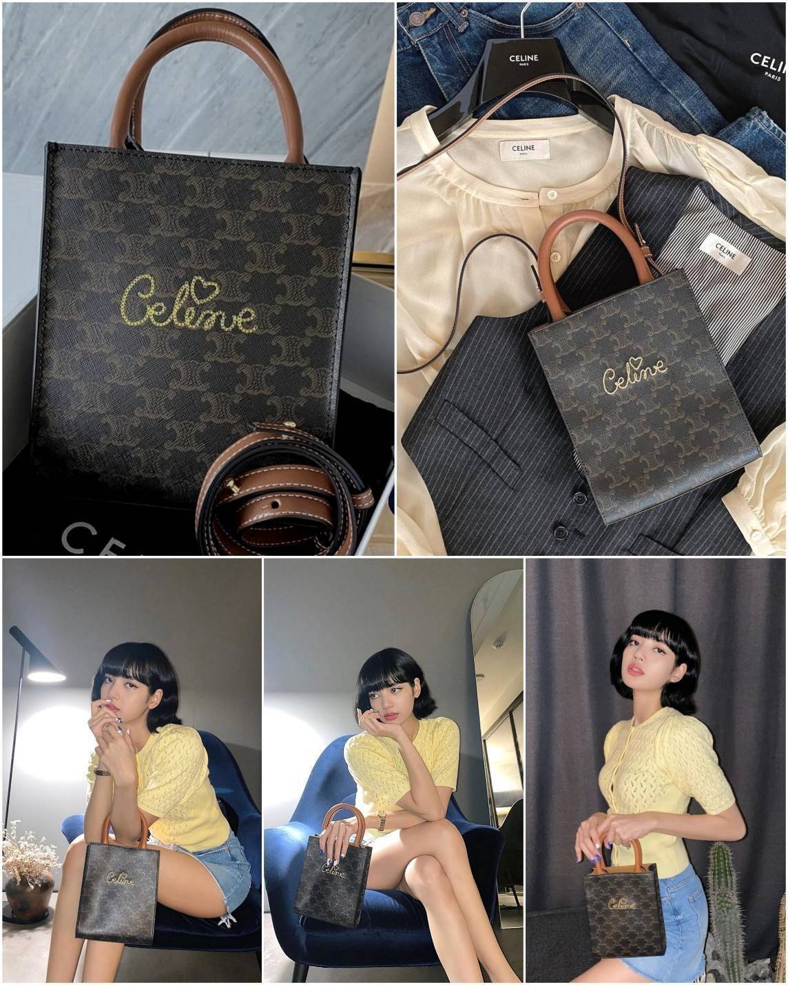 CELINE MINI HAND CARRY AND CROSSBODY BAG VIP GIFT WITH PURCHASE (GWP) พรีเมี่ยมกิ๊ฟ Limited จาก CELINE HAUTE PARFUME DUTYFREE COUNTER วัสดุ COATED CANVAS ดีไซน์ทรงเหลี่ยมสวยหรูสุดคลาสสิคในสไตล์สาว Lisa หนังสวยอยู่ทรงกันน้ำ มีโลโก้แบรนด์ด้านหน้า ภายในโล่งก