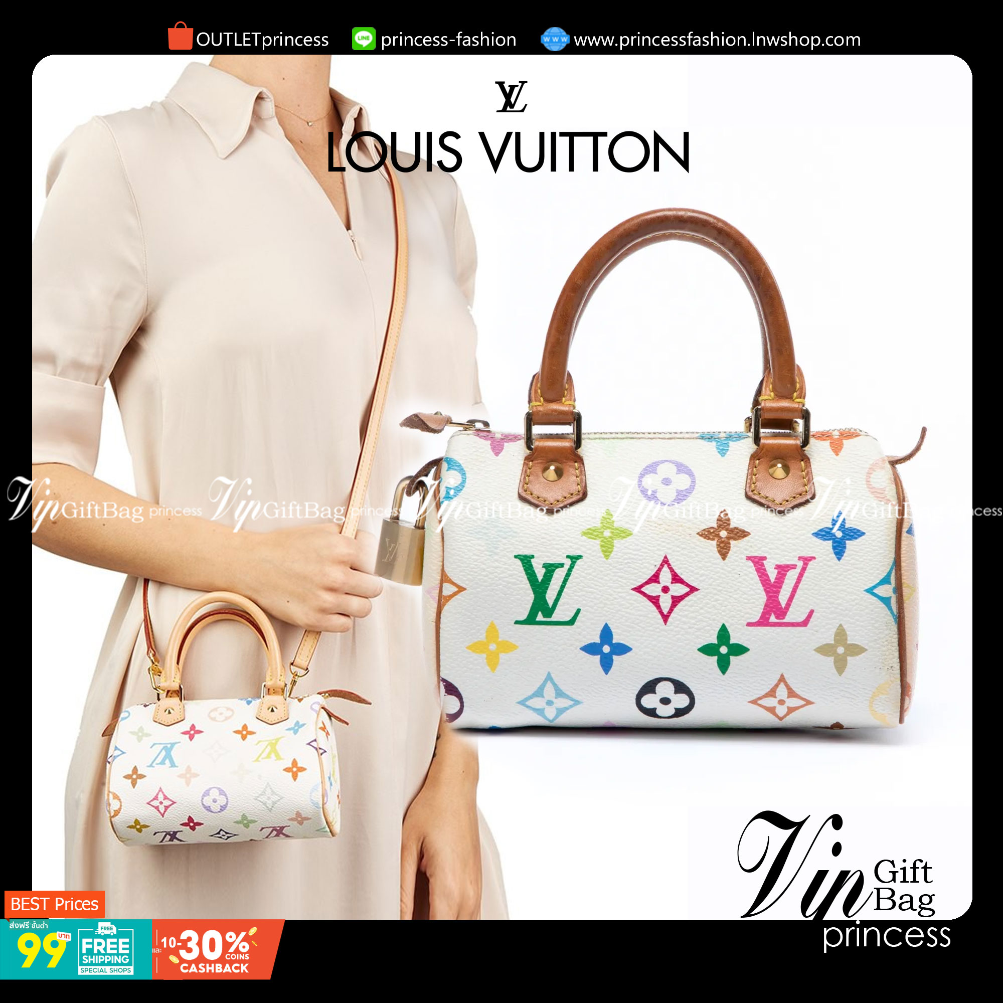 VIP 】LOUIS VUITTON Monogram Multicolor Mini Speedy พร้อมส่งความน่ารักค่ะ! กระเป๋าทรงหมอนไซด์มินิ หนังแกะแท้นิ่มสวยงามค่ะ เปิดปิดกระเป๋าแบบซิป ภายในสามารถใส่มือถือได้ กระเป๋าเงินใบกลางได้ พาสปอร์ตได้ค่ะ