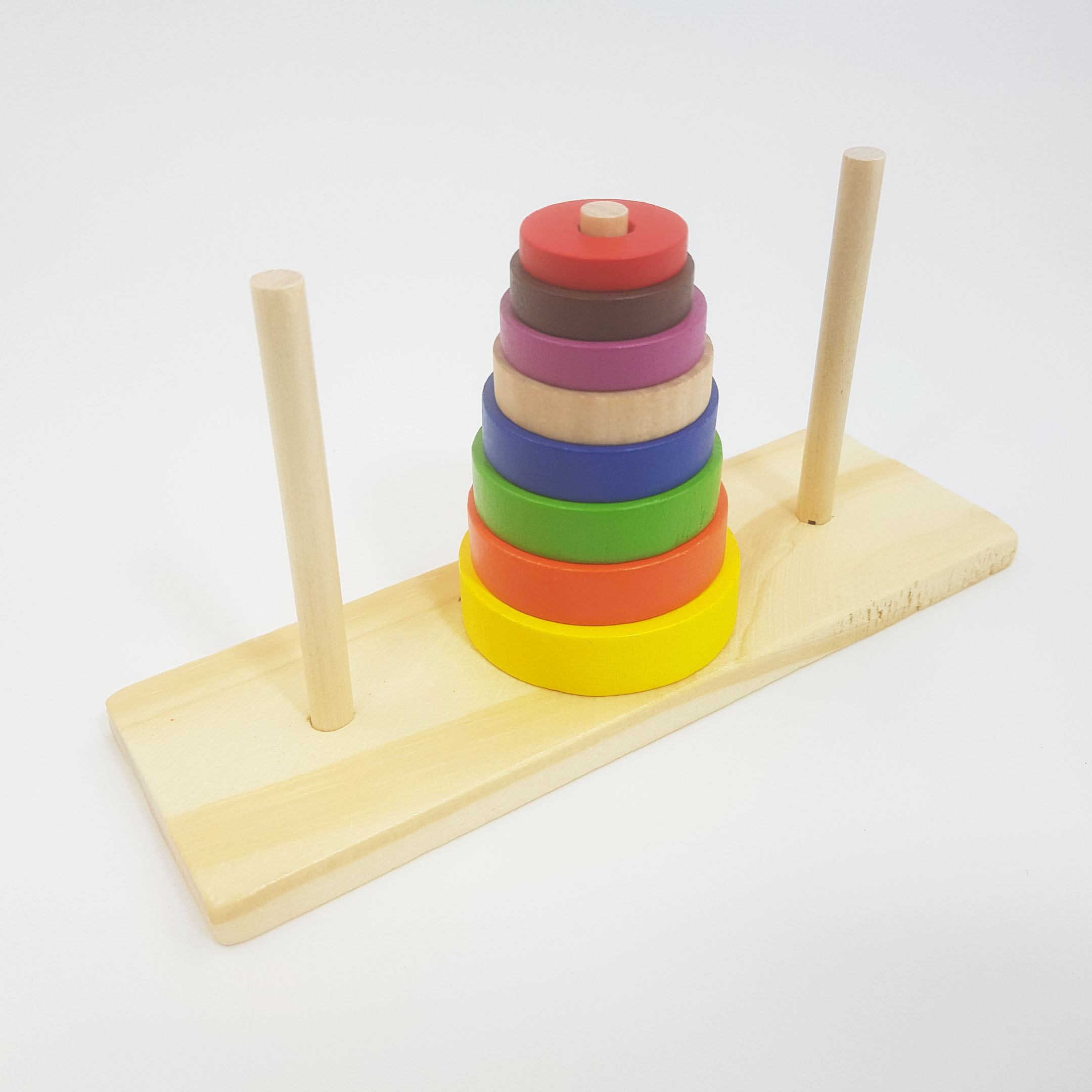 เกมแก้ปริศนาหอคอยฮานอยไม้สี 8 ชั้น