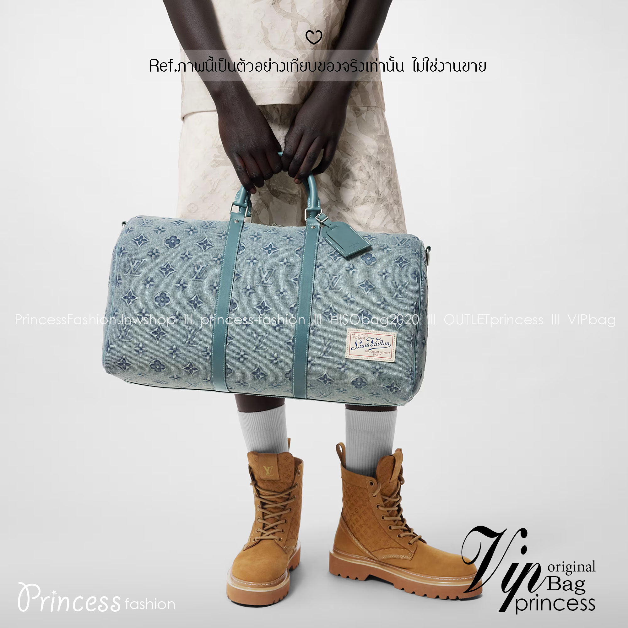 LV Keepall Bandoulière 50 denim classic travel bag กระเป๋าเดินทางสุดคลาสสิก ออกแบบใหม่ด้วยผ้าเดนิมสีซีดพร้อมลาย Monogram ภายในกว้างขวาง ขนาดเหมาะสำหรับการพักผ่อนในวันหยุดสุดสัปดาห์ หรือขึ้นเครื่องใส่สัมภาระได้อย่างครบถ้วน ตอบโจทย์มากค่ะ