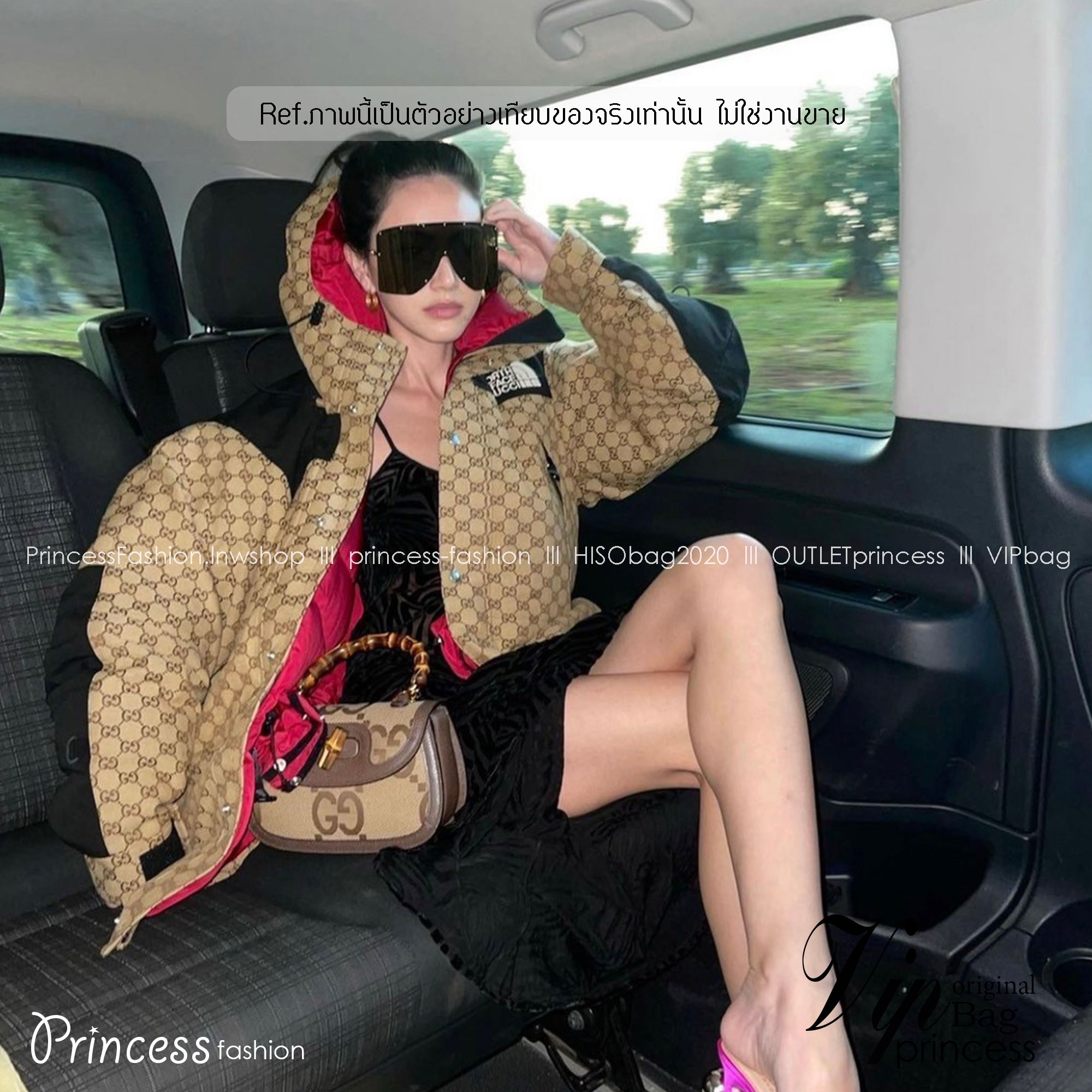 GUCCI BAMBOO 1947 JUMBO GG SMALL TOP HANDLE BAG กระเป๋าสะพายมือจับลายไม้ไผ่ เกรดออริ 1:1 สลับแท้ ใช้งานต่างประเทศได้