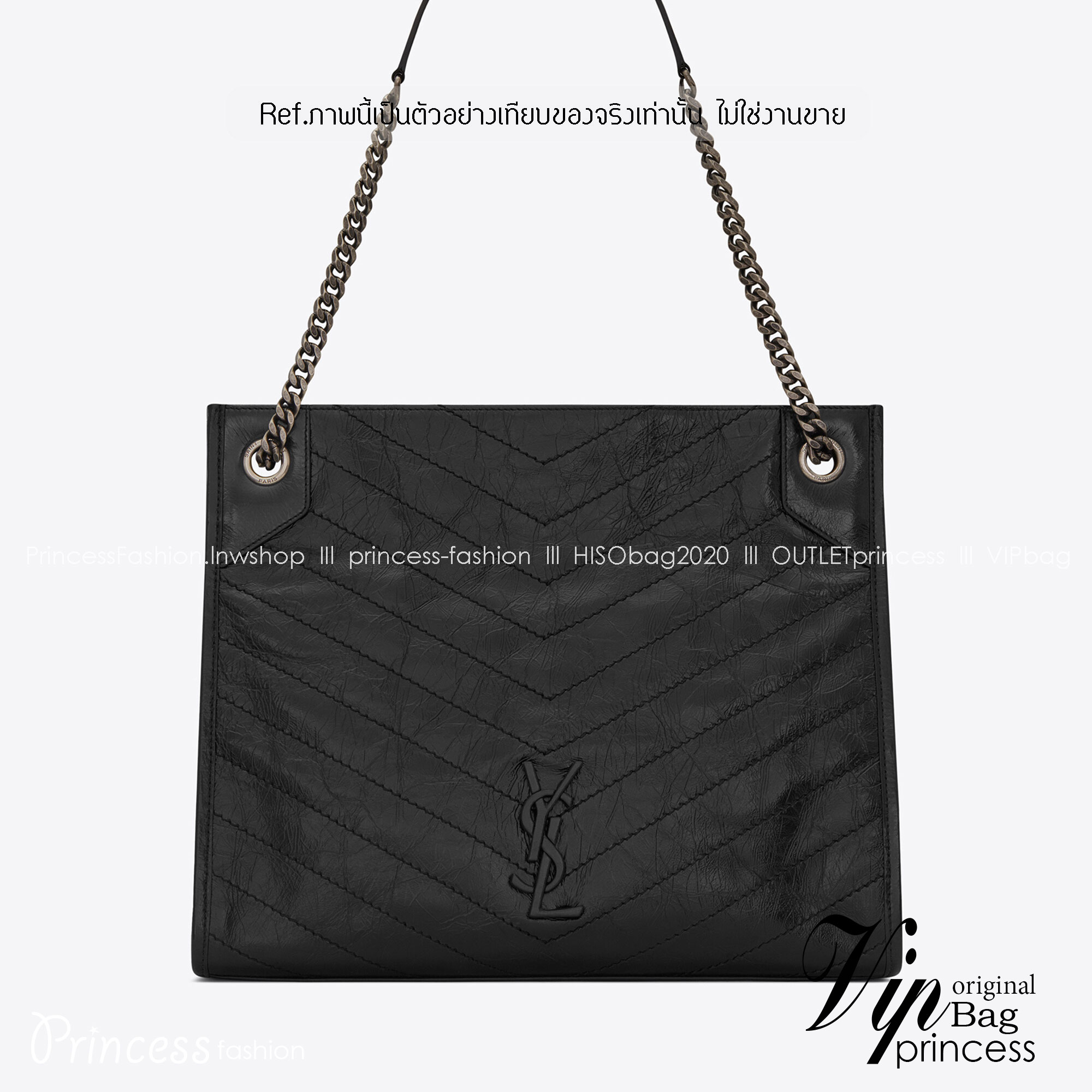 YSL NIKI SHOPPING IN VINTAGE LEATHER 32cm / YSL TOTE BAG กระเป๋าสะพาย เกรดหนังเงาสวยเต็มใบ เกรดออริ 1:1 ใช้งานต่างประเทศได้