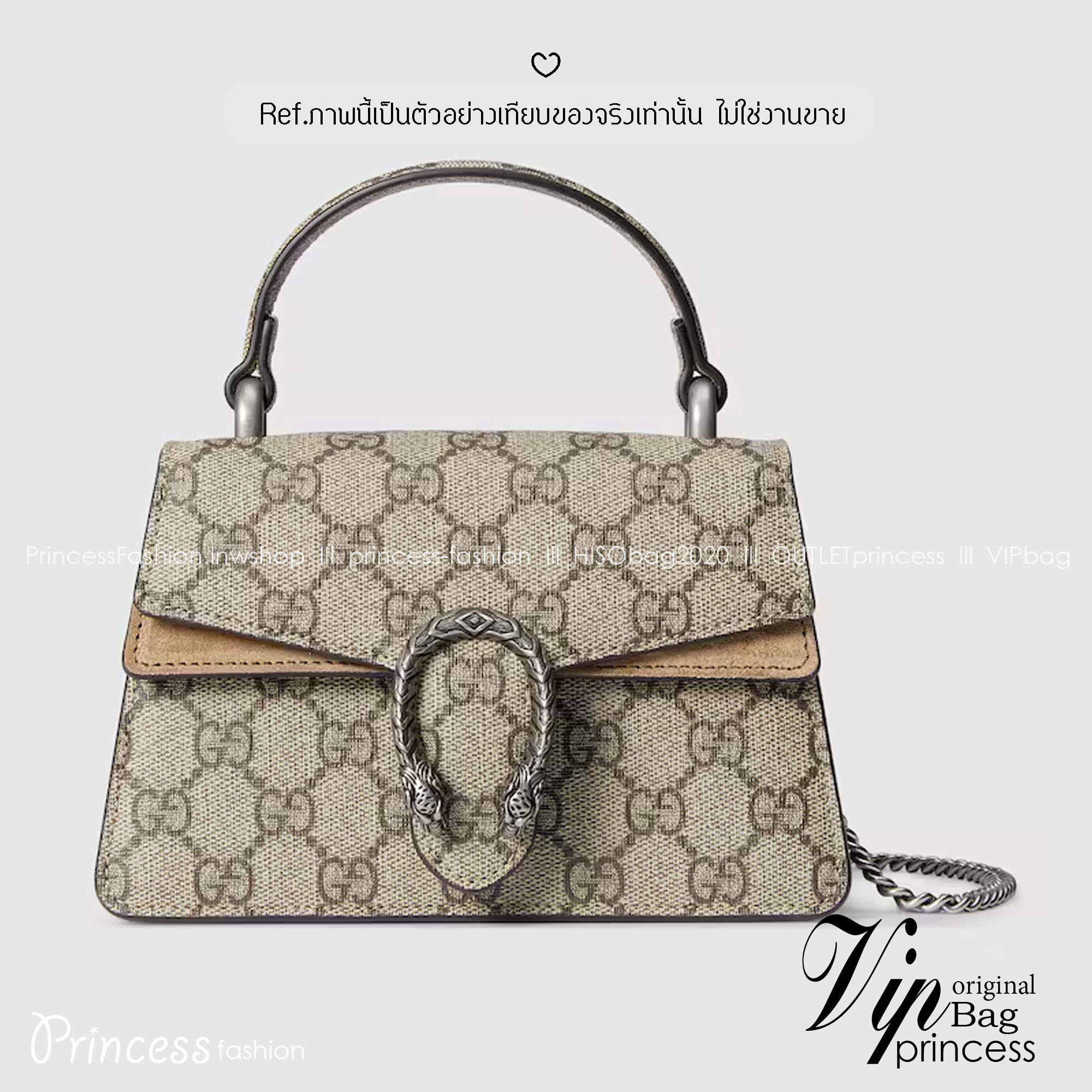 GUCCI Dionysus mini top handle bag กระเป๋าสะพายพร้อมหูจับในตัวรุ่นสุดคลาสสิควินเทจ ไซส์มินิน่ารักให้สาวๆใช้งาน และพกพาได้สะดวก ดึงดูดและสะกดสายตาด้วยอะไหล่ดีเทลหรู
