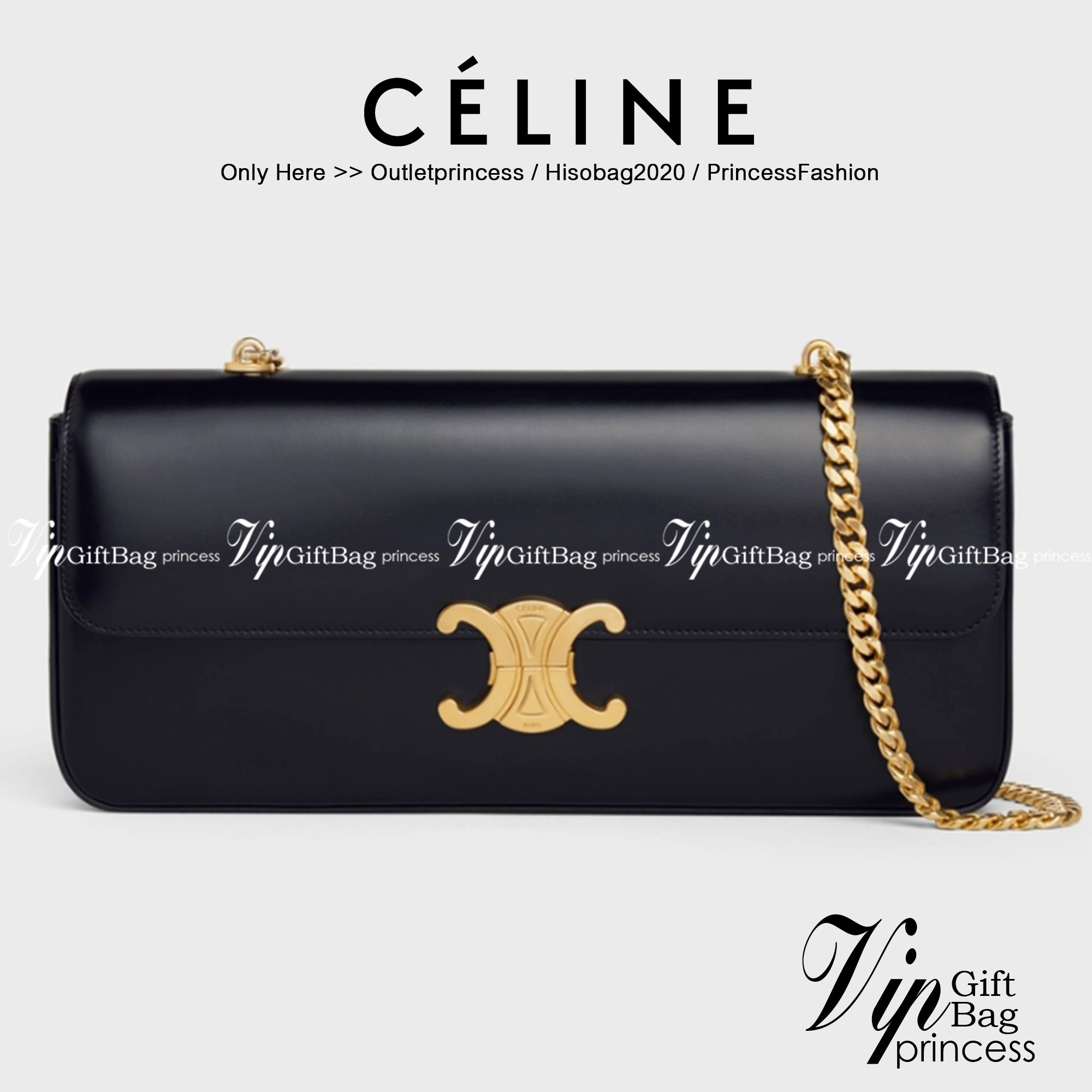 หนังแท้ CELINE CHAIN BAG TRIOMPHE IN SHINY CALFSKIN BLACK ก็ปังๆ ยาวๆ ไปเลยสิค่ะ งานหนังแท้ทั้งใบสวยหรู สวยมากกก เก๋มาก ต้องมีแล้วค่าา แบบใหม่ล่าสุด งานพึ่งเข้ามาน้อยน้าา ราคาดีไปอีก ภาพสินค้าถ่ายจากงานขายจริง ใช้งานต่างประเทศได้เลยค่าา